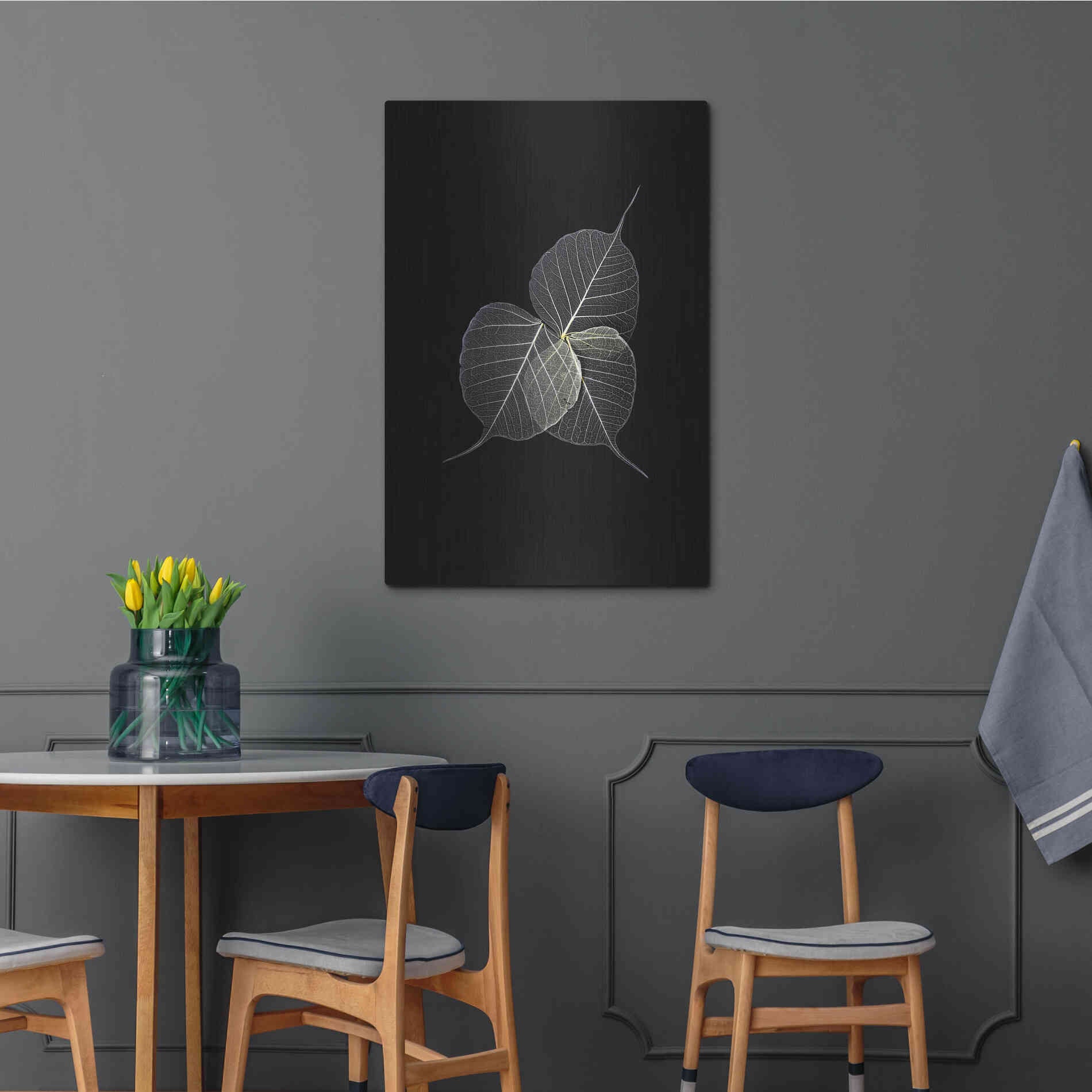 Luxe Metal Art 'Dark Leaves' by Incado, Metal Wall Art,24x36