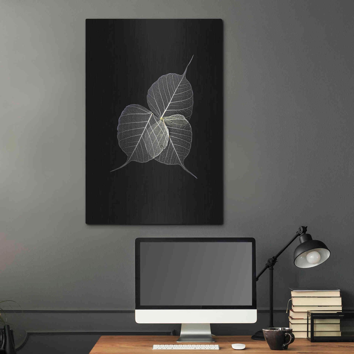 Luxe Metal Art 'Dark Leaves' by Incado, Metal Wall Art,24x36