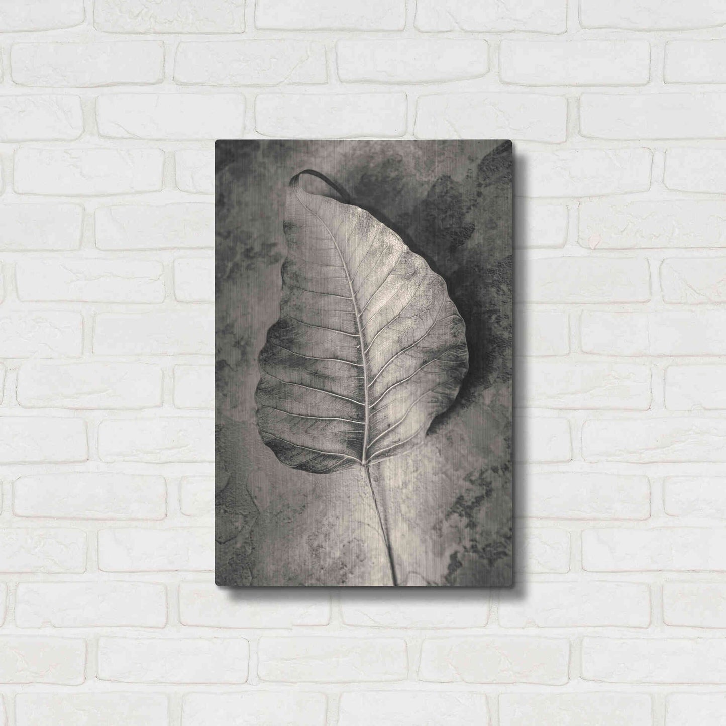 Luxe Metal Art 'Dried Leaf' by Incado, Metal Wall Art,16x24