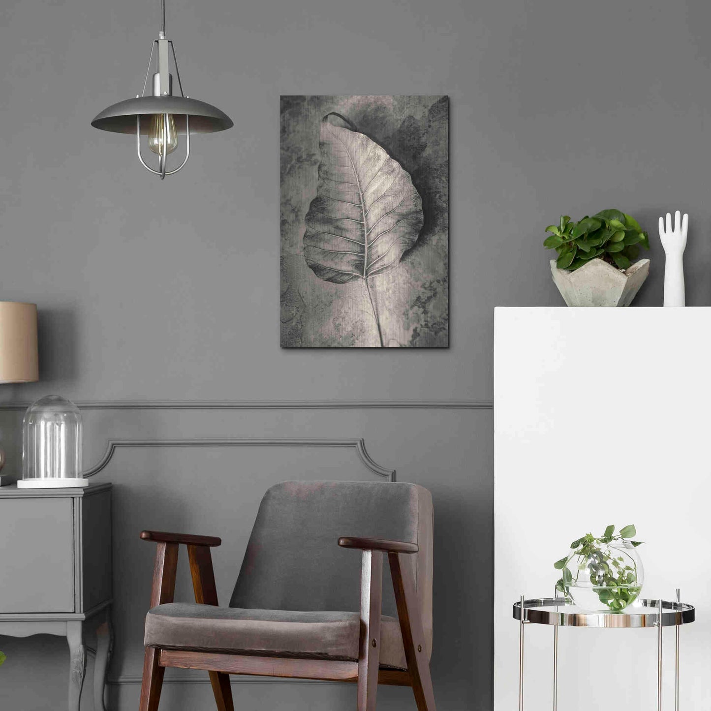 Luxe Metal Art 'Dried Leaf' by Incado, Metal Wall Art,16x24