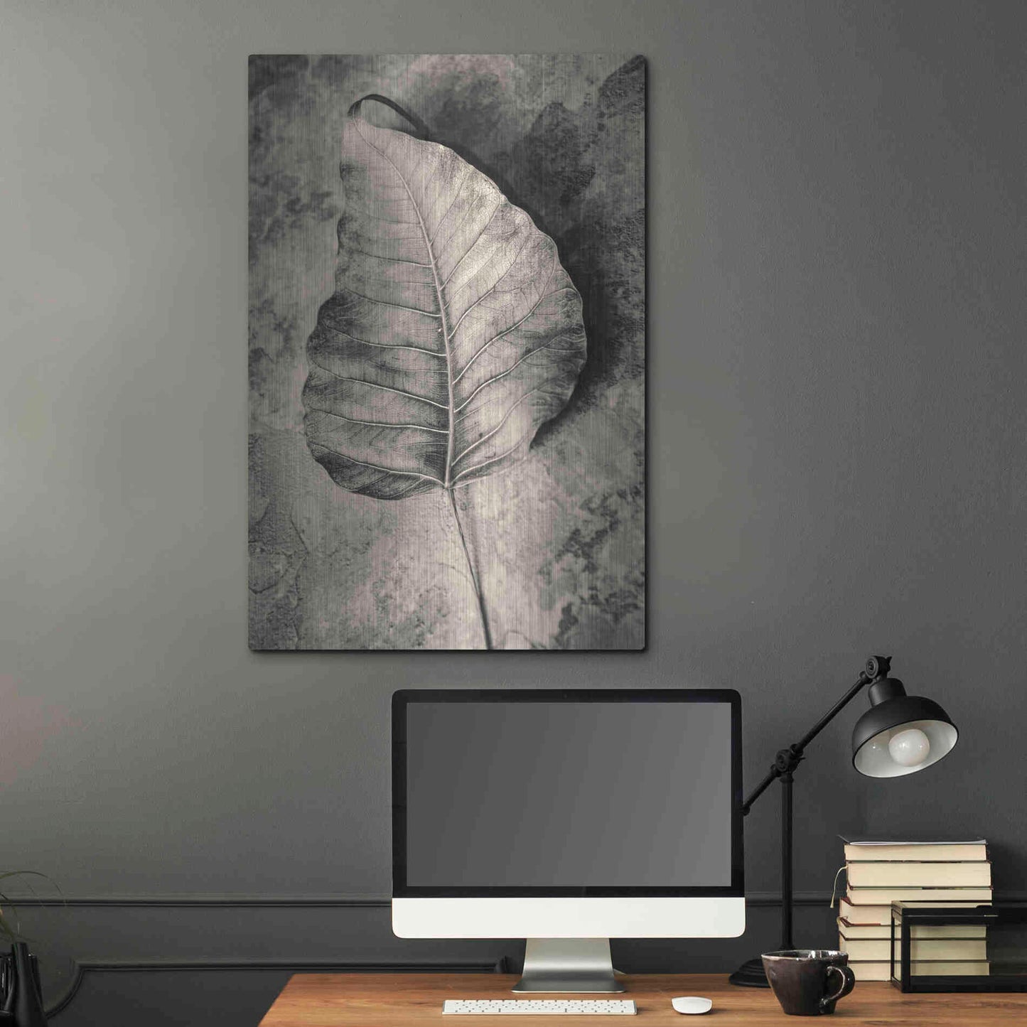 Luxe Metal Art 'Dried Leaf' by Incado, Metal Wall Art,24x36