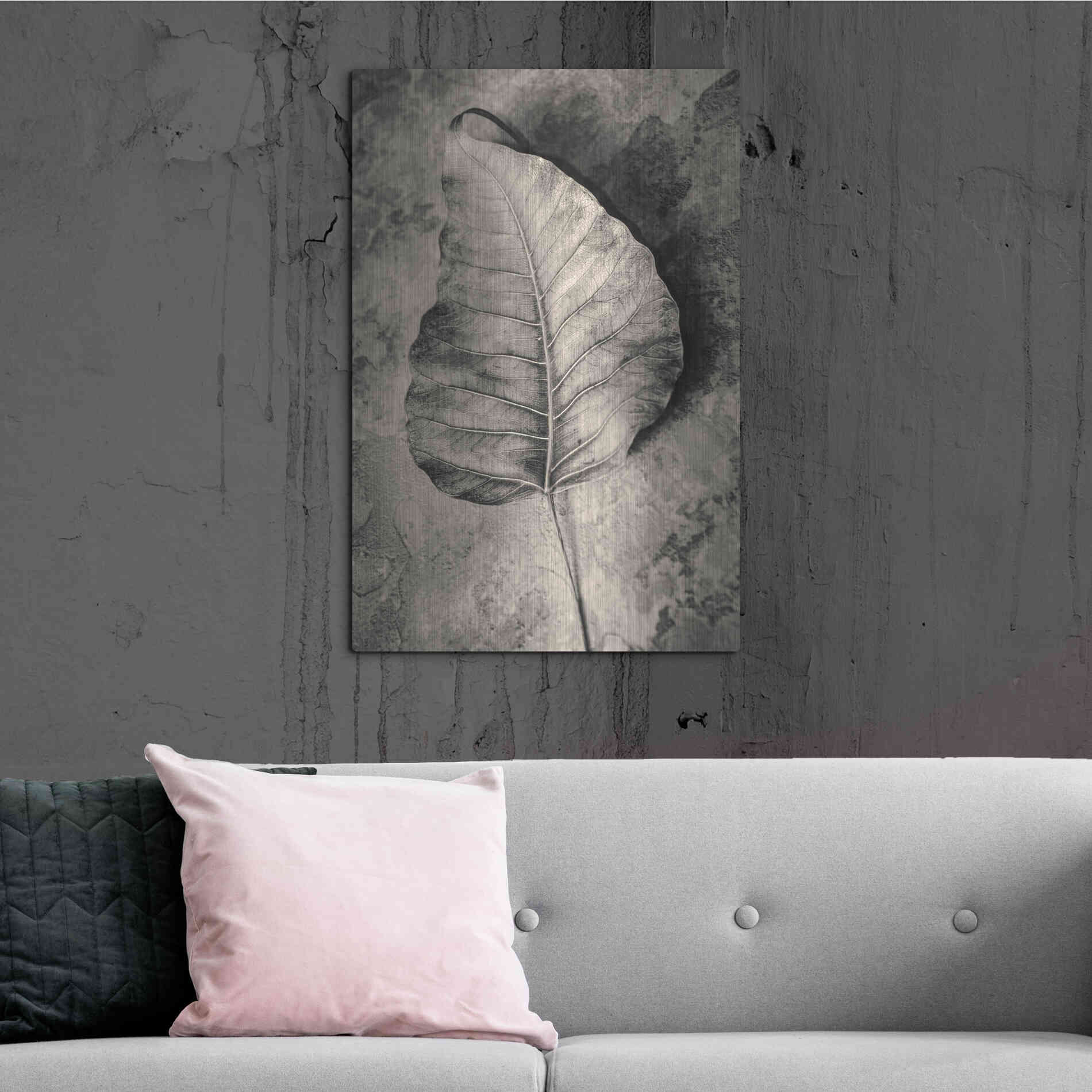 Luxe Metal Art 'Dried Leaf' by Incado, Metal Wall Art,24x36