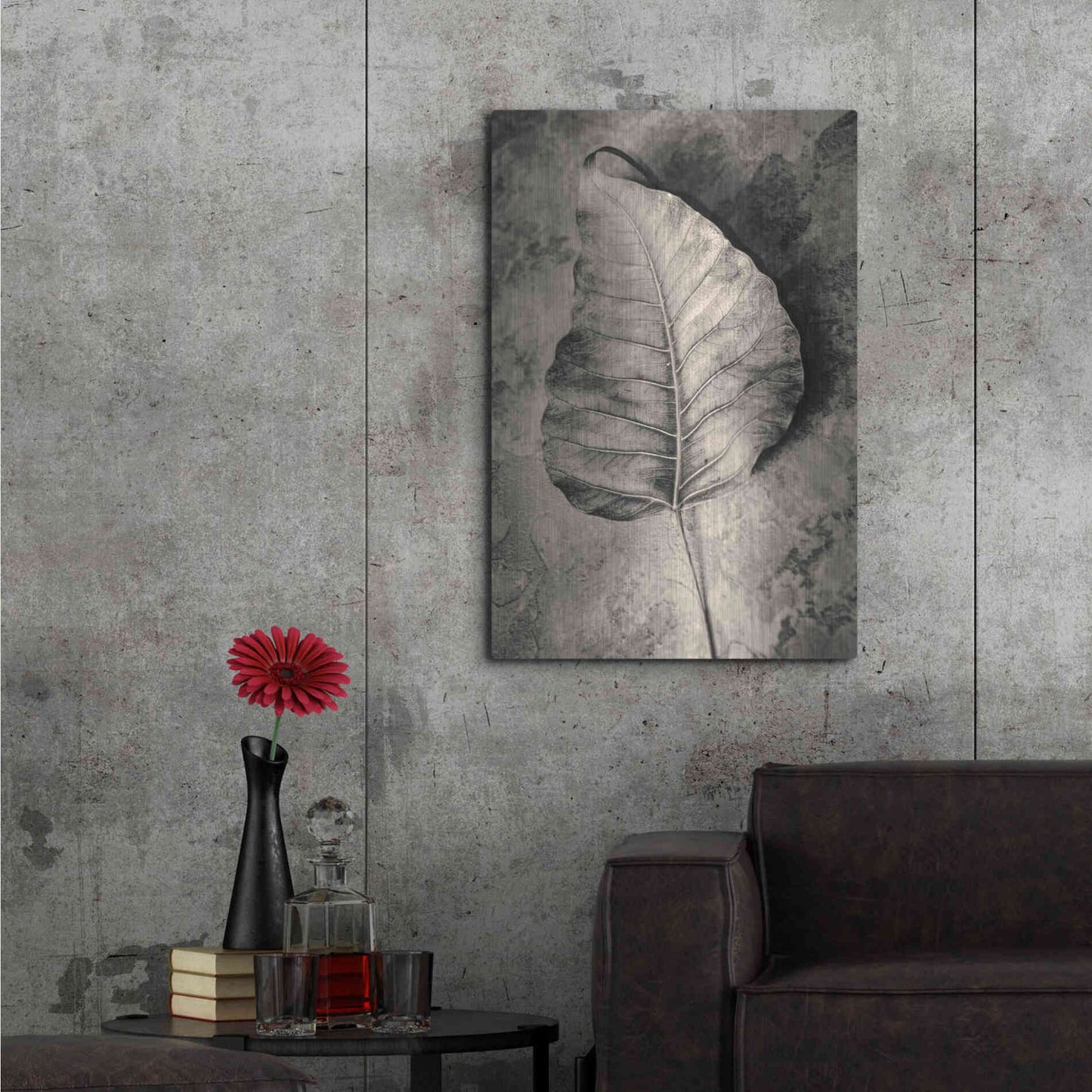 Luxe Metal Art 'Dried Leaf' by Incado, Metal Wall Art,24x36