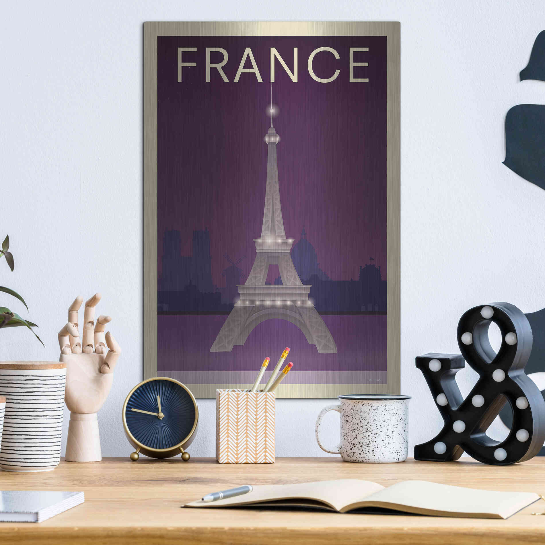 Luxe Metal Art 'Eiffel Tower' by Incado, Metal Wall Art,12x16