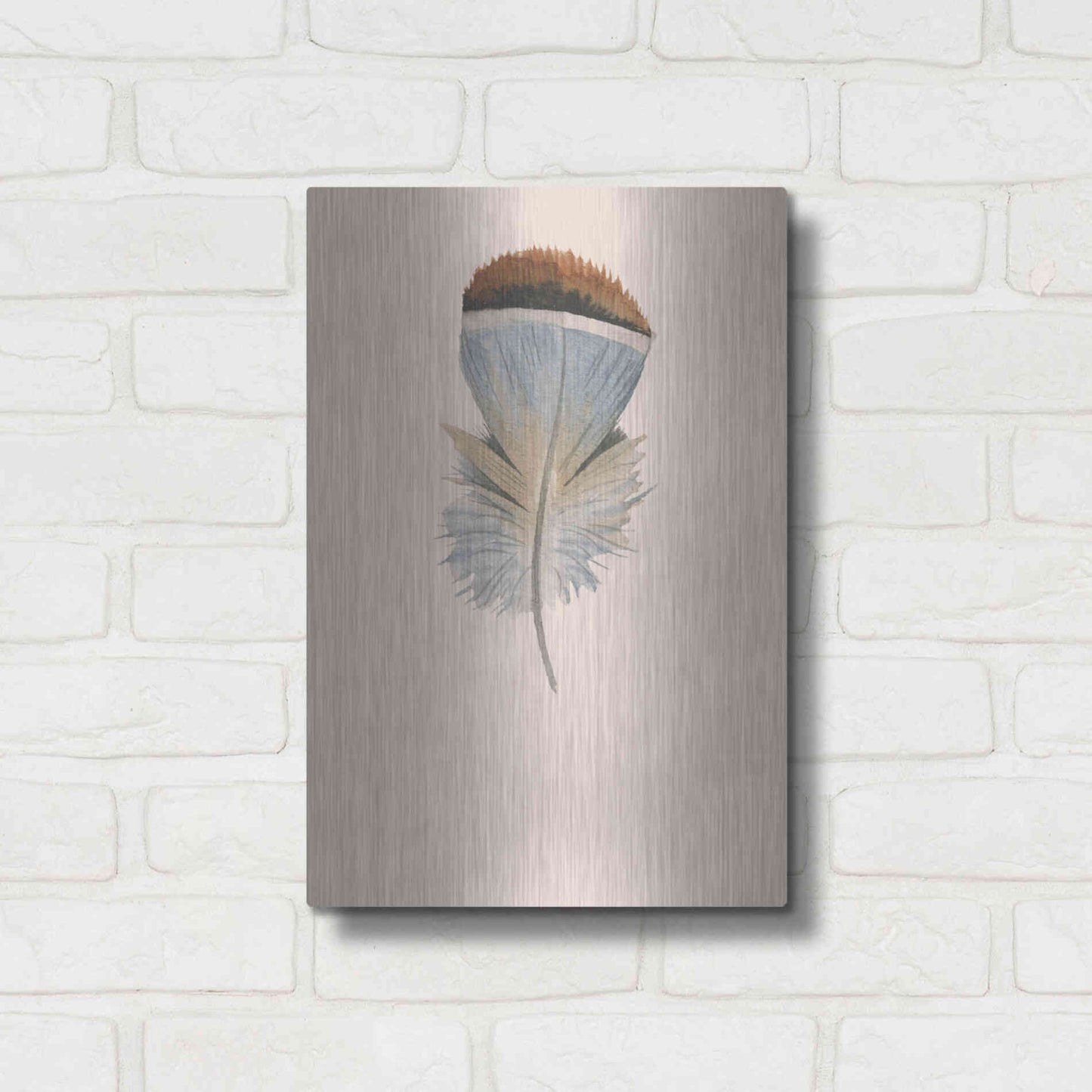 Luxe Metal Art 'Feather 4' by Incado, Metal Wall Art,12x16