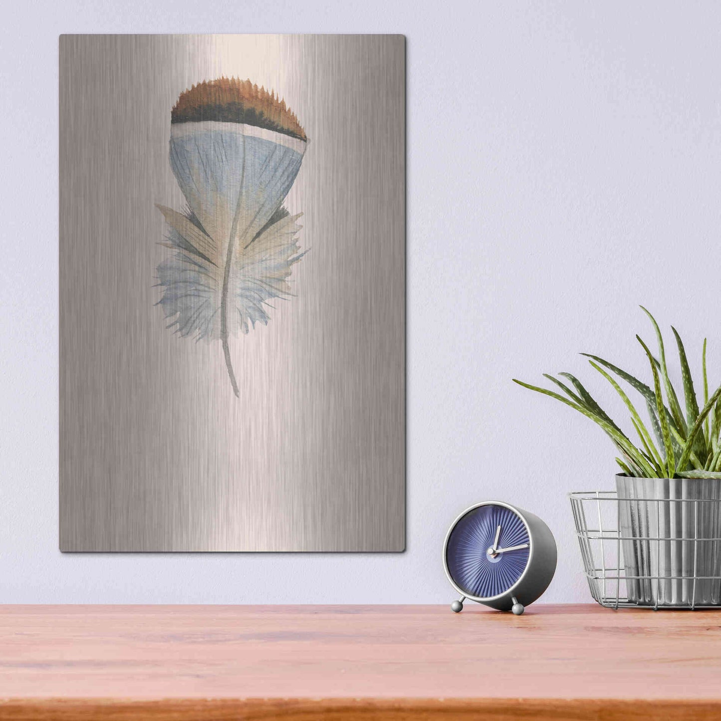 Luxe Metal Art 'Feather 4' by Incado, Metal Wall Art,12x16