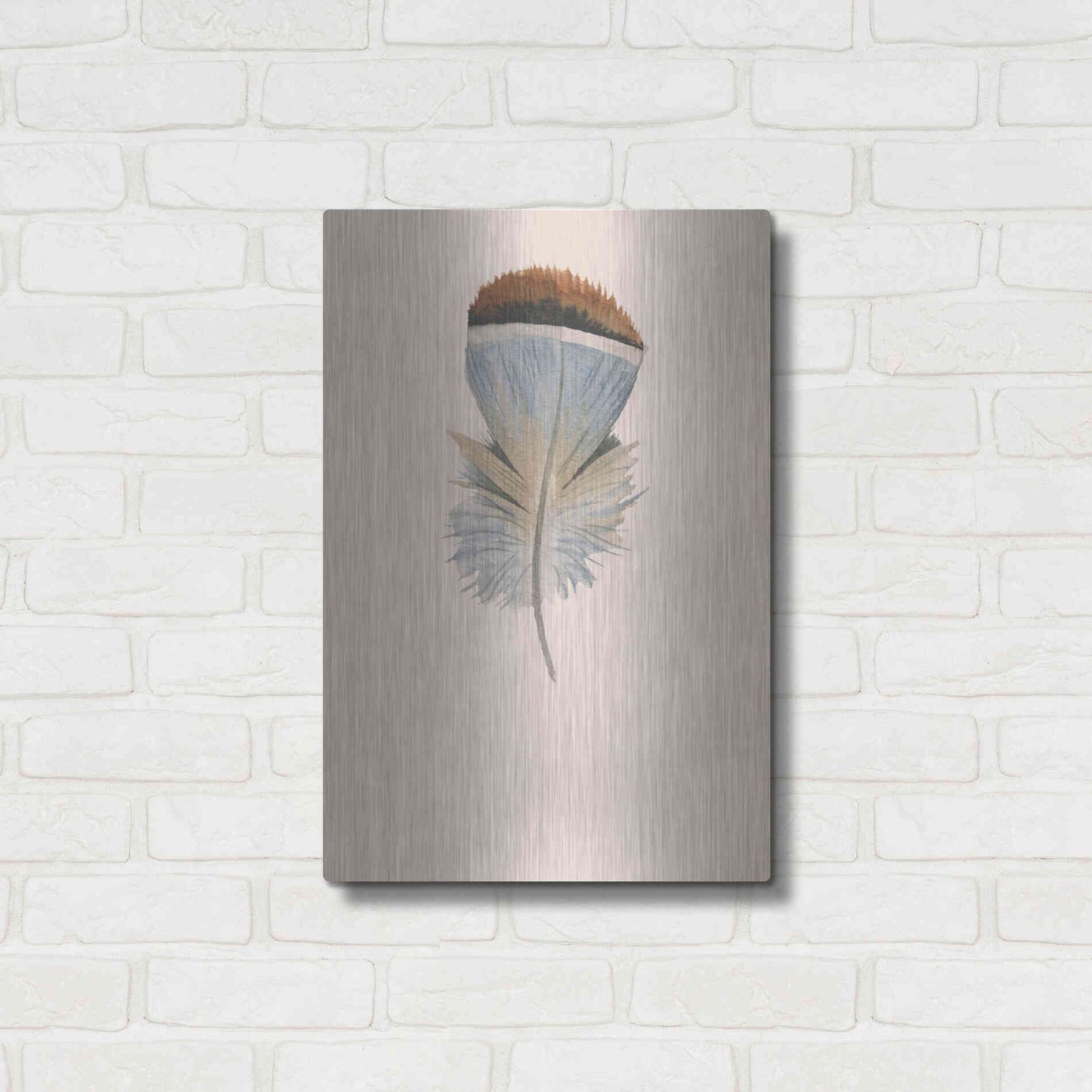 Luxe Metal Art 'Feather 4' by Incado, Metal Wall Art,16x24