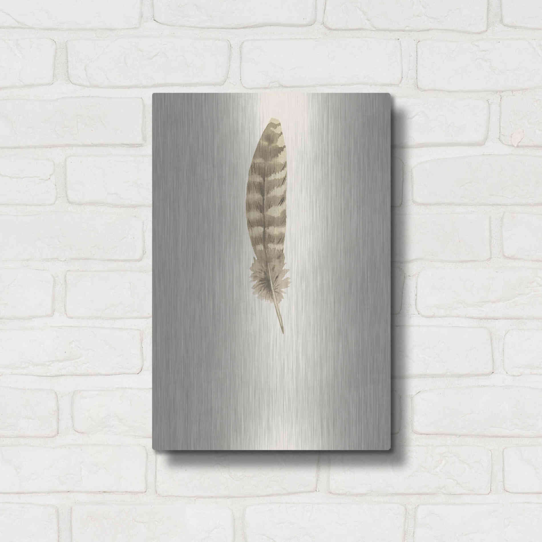 Luxe Metal Art 'Feather 7' by Incado, Metal Wall Art,12x16