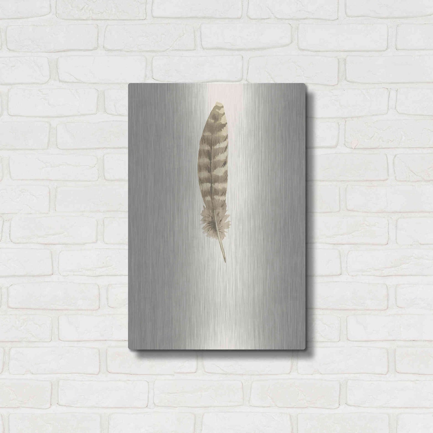 Luxe Metal Art 'Feather 7' by Incado, Metal Wall Art,16x24