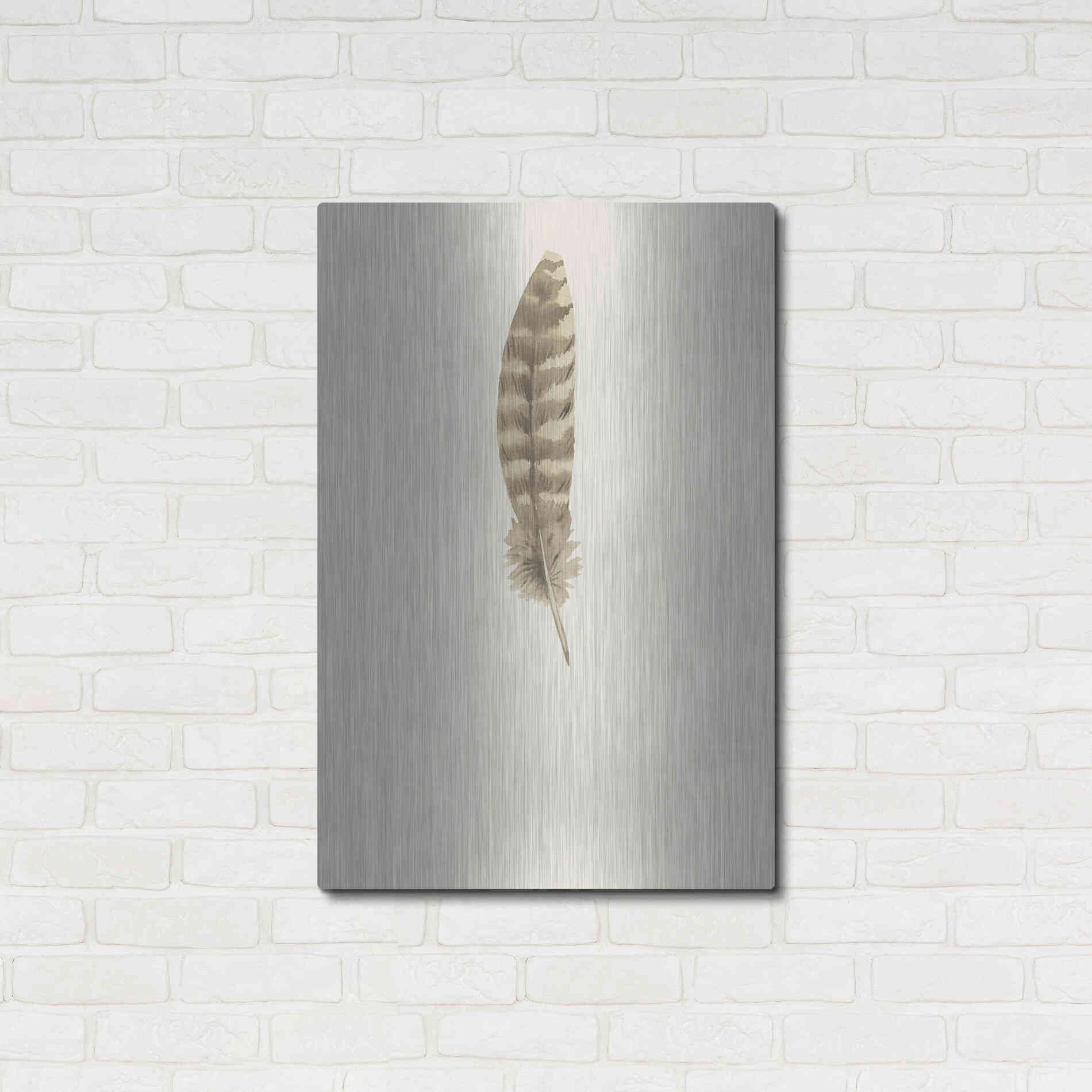 Luxe Metal Art 'Feather 7' by Incado, Metal Wall Art,24x36