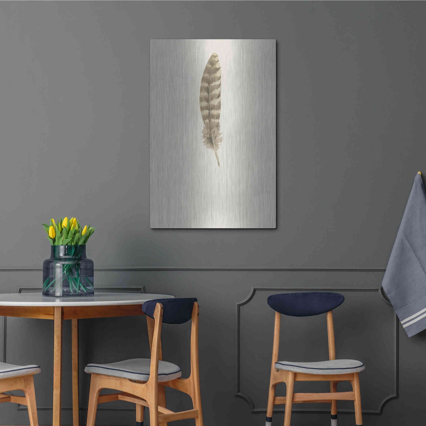 Luxe Metal Art 'Feather 7' by Incado, Metal Wall Art,24x36