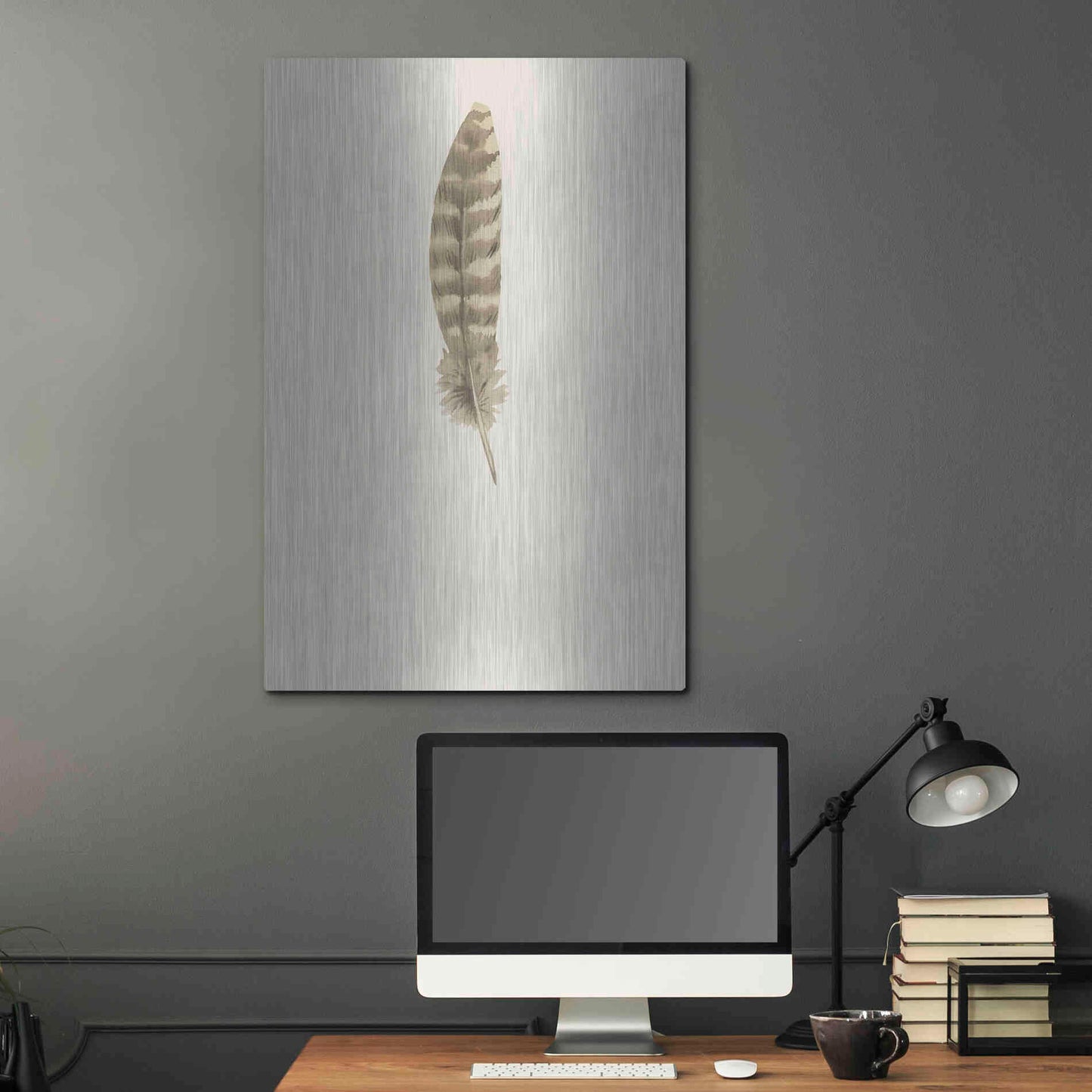 Luxe Metal Art 'Feather 7' by Incado, Metal Wall Art,24x36