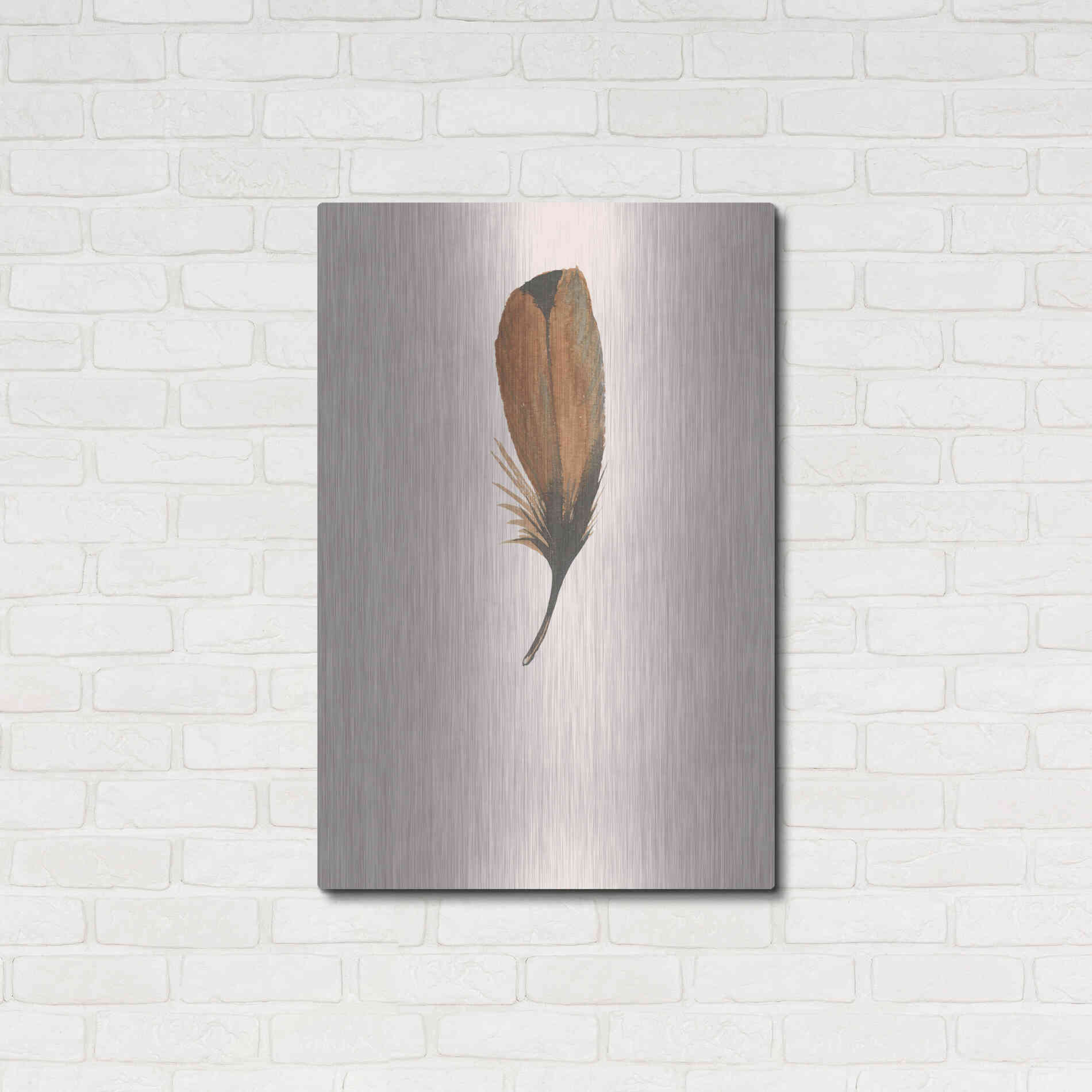 Luxe Metal Art 'Feather 8' by Incado, Metal Wall Art,24x36