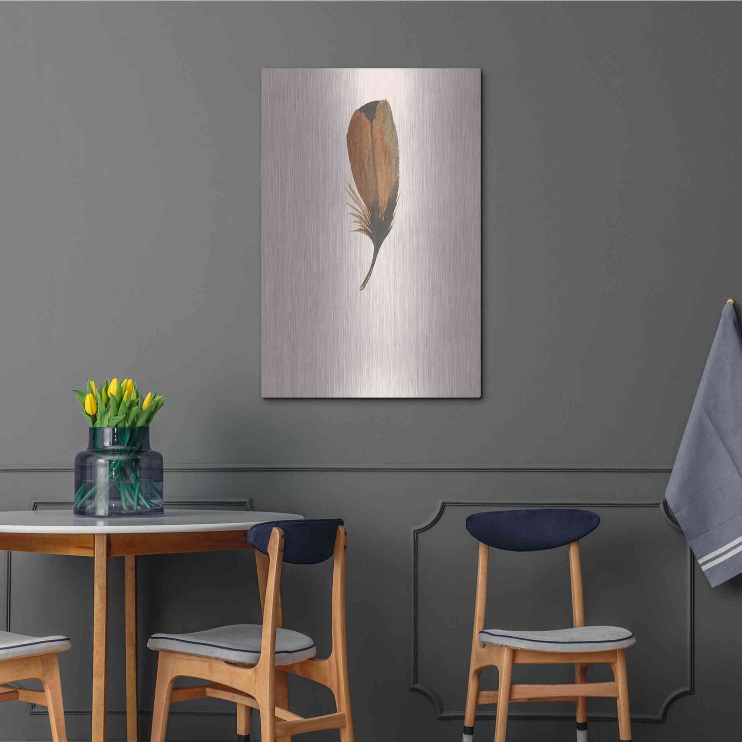 Luxe Metal Art 'Feather 8' by Incado, Metal Wall Art,24x36