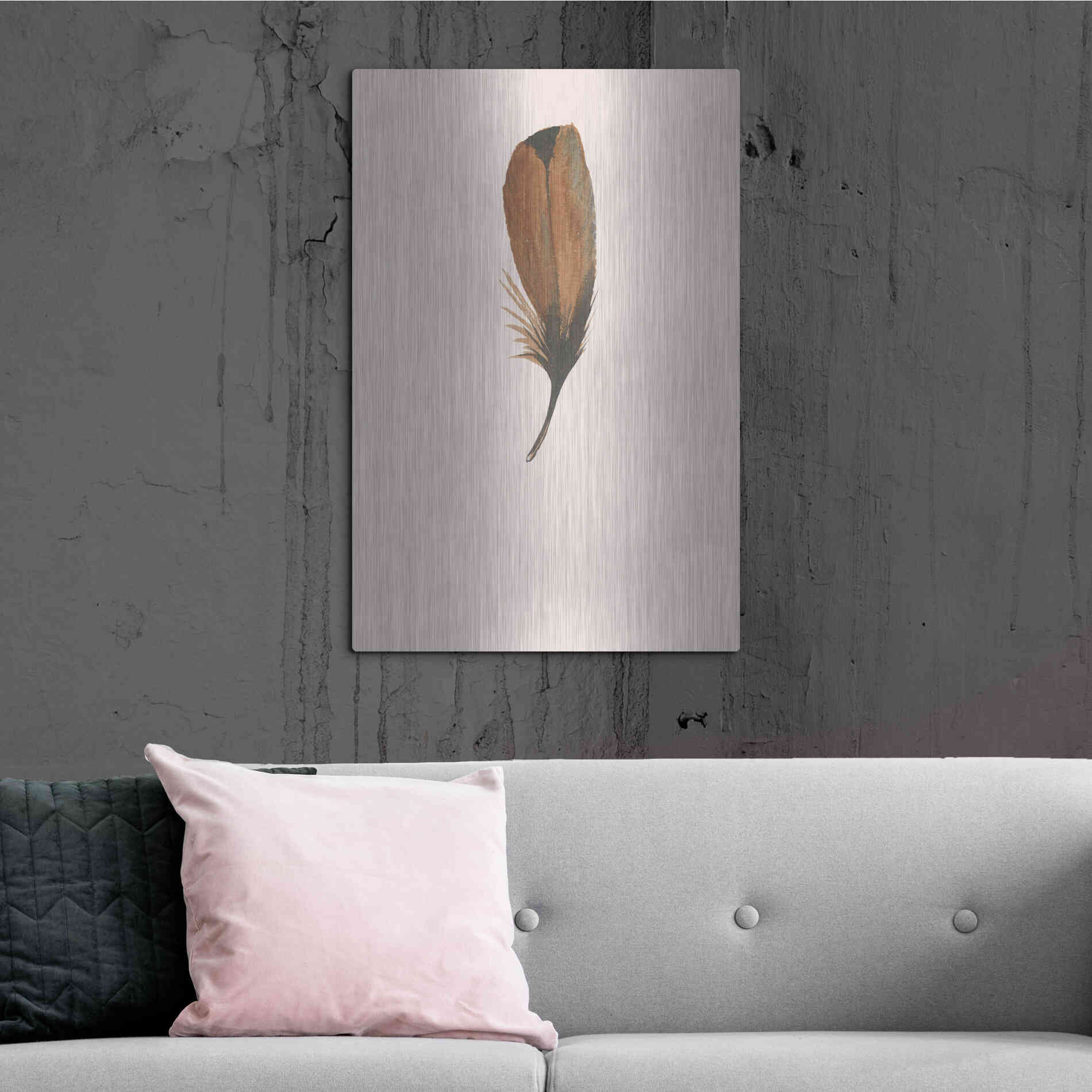 Luxe Metal Art 'Feather 8' by Incado, Metal Wall Art,24x36