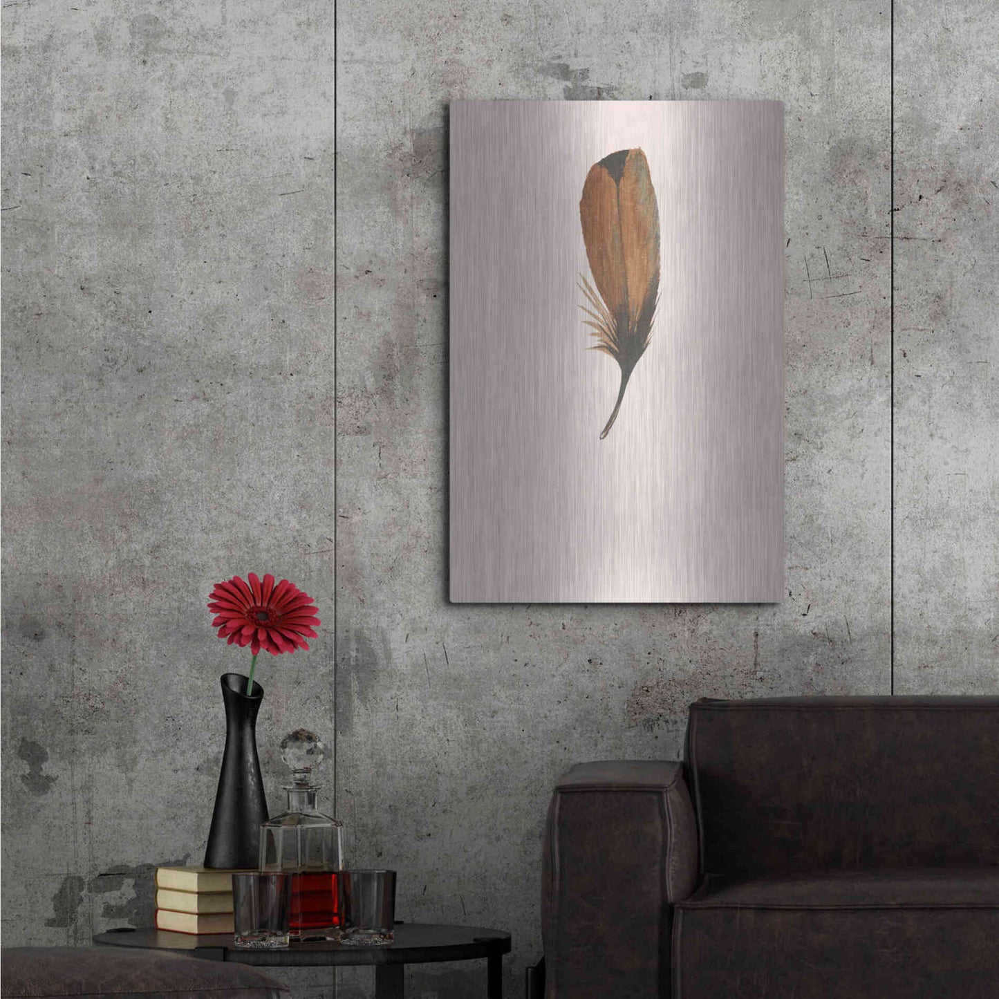 Luxe Metal Art 'Feather 8' by Incado, Metal Wall Art,24x36