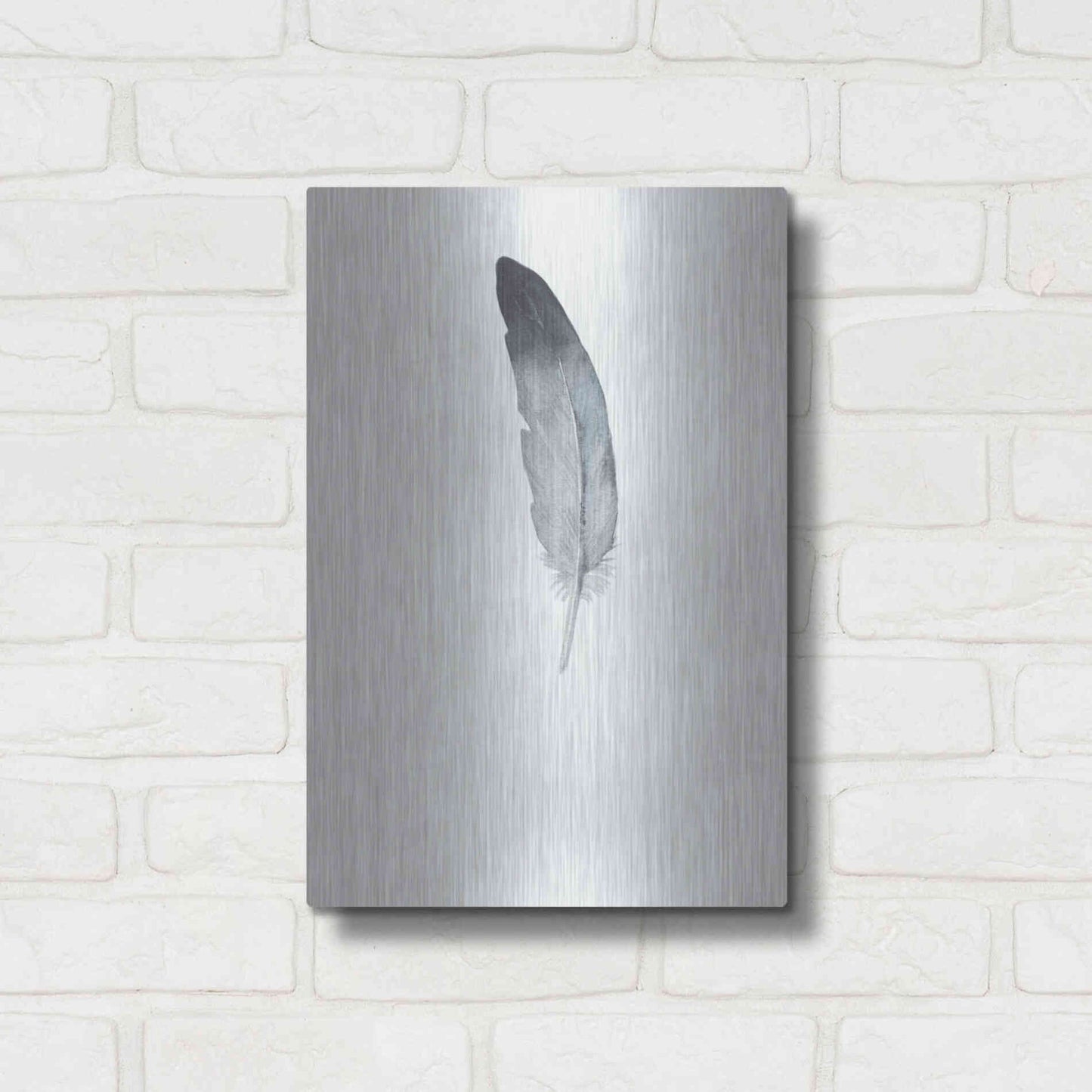 Luxe Metal Art 'Feather 9' by Incado, Metal Wall Art,12x16