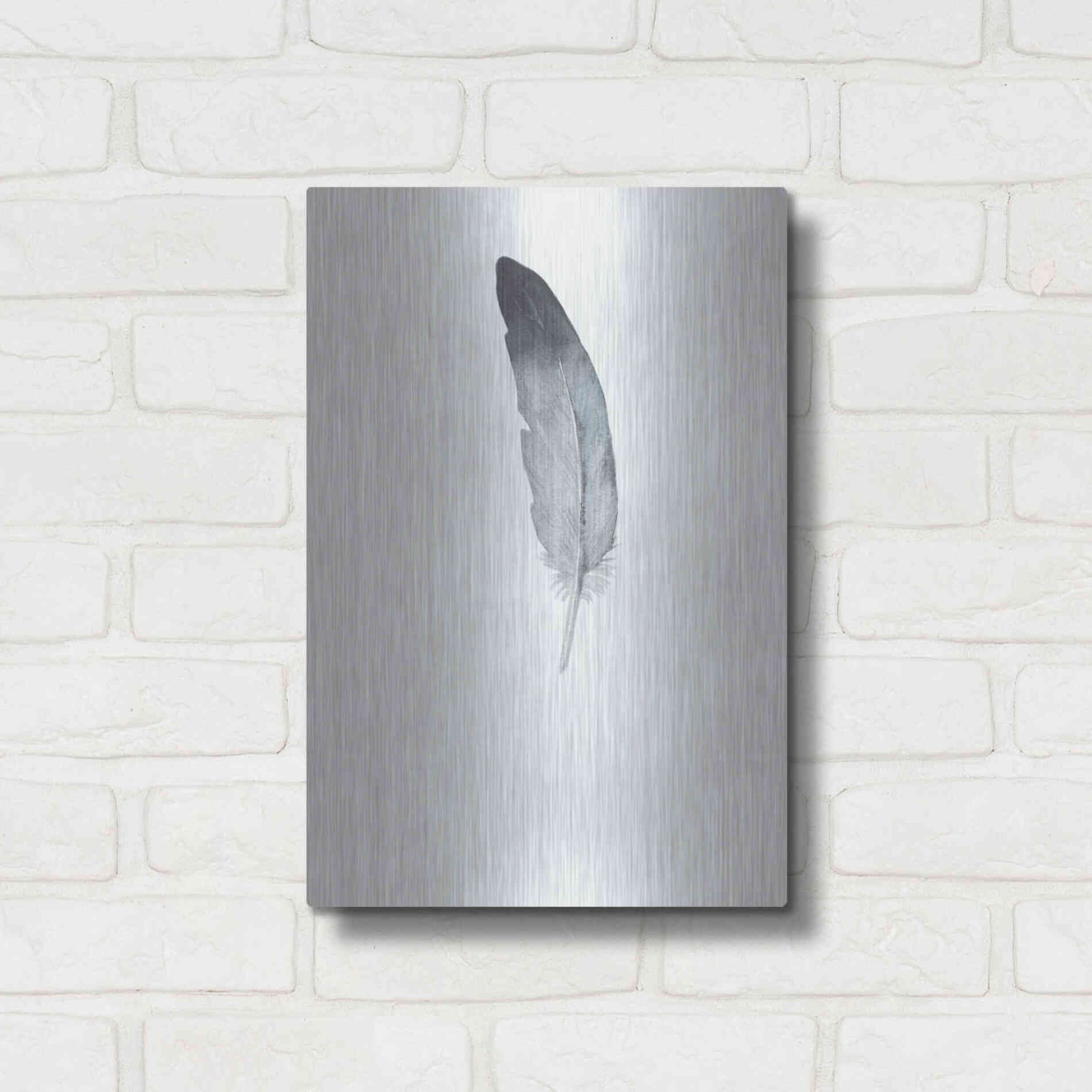 Luxe Metal Art 'Feather 9' by Incado, Metal Wall Art,12x16