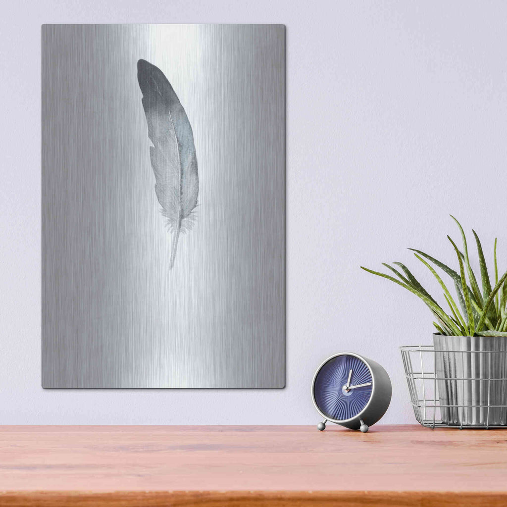 Luxe Metal Art 'Feather 9' by Incado, Metal Wall Art,12x16