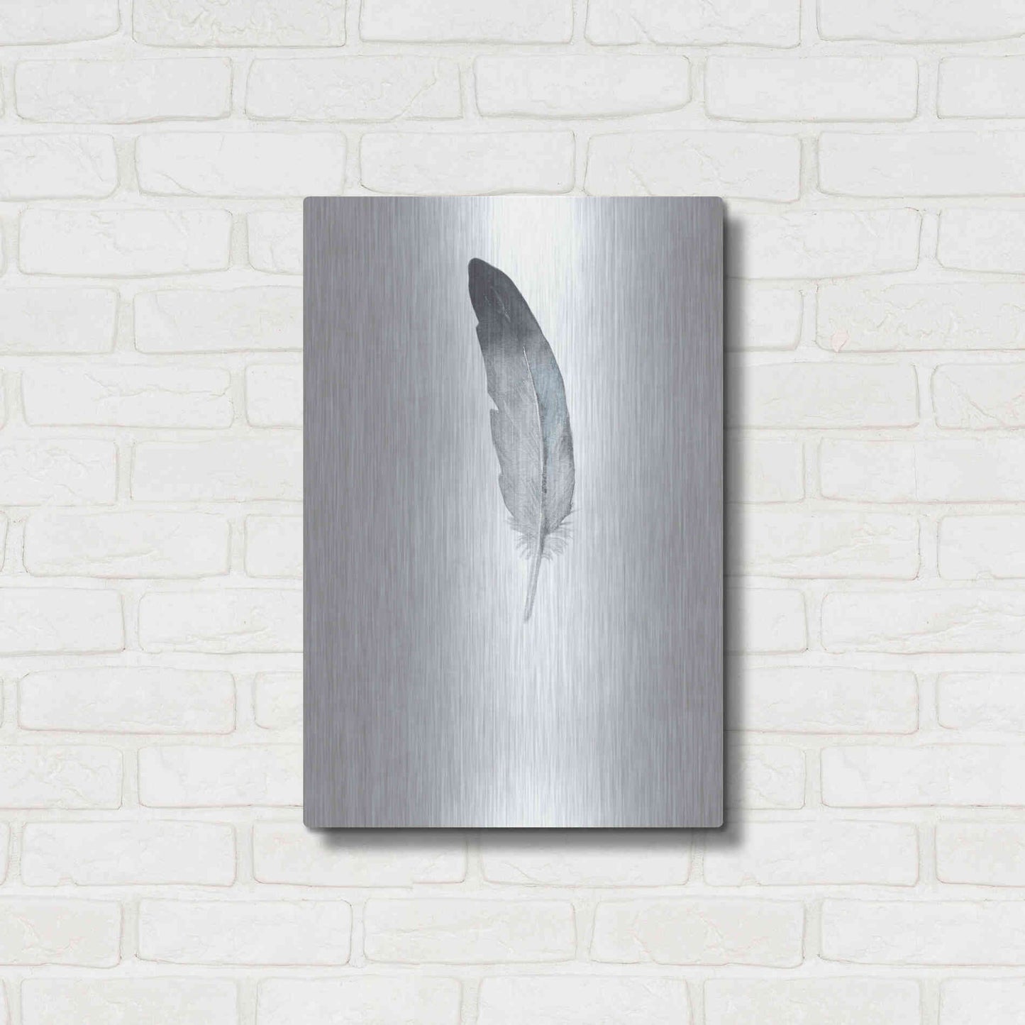 Luxe Metal Art 'Feather 9' by Incado, Metal Wall Art,16x24