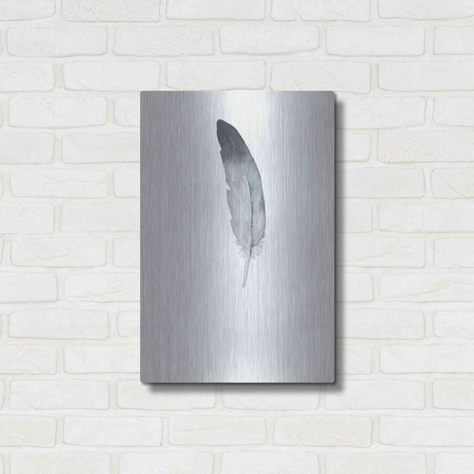 Luxe Metal Art 'Feather 9' by Incado, Metal Wall Art,16x24