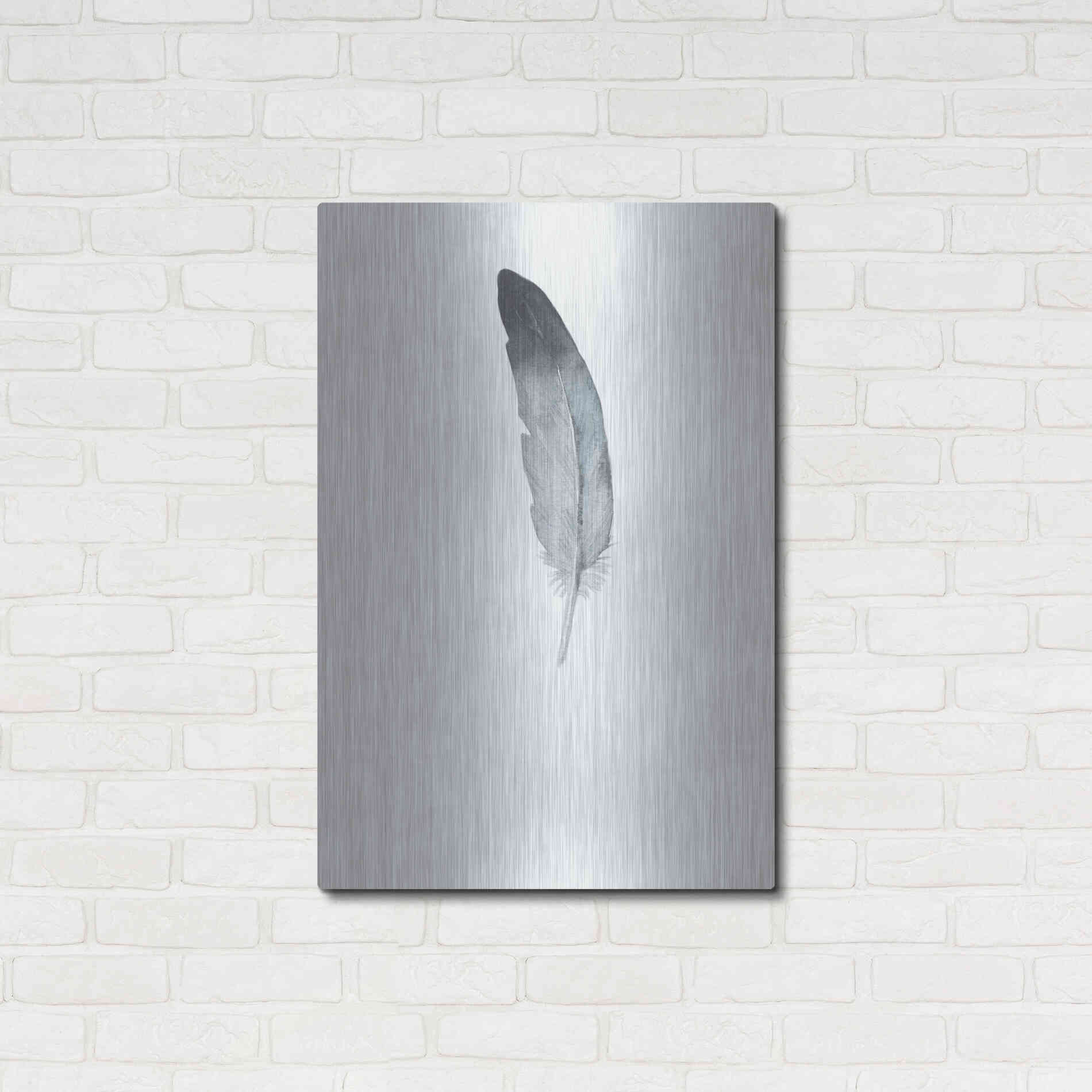 Luxe Metal Art 'Feather 9' by Incado, Metal Wall Art,24x36