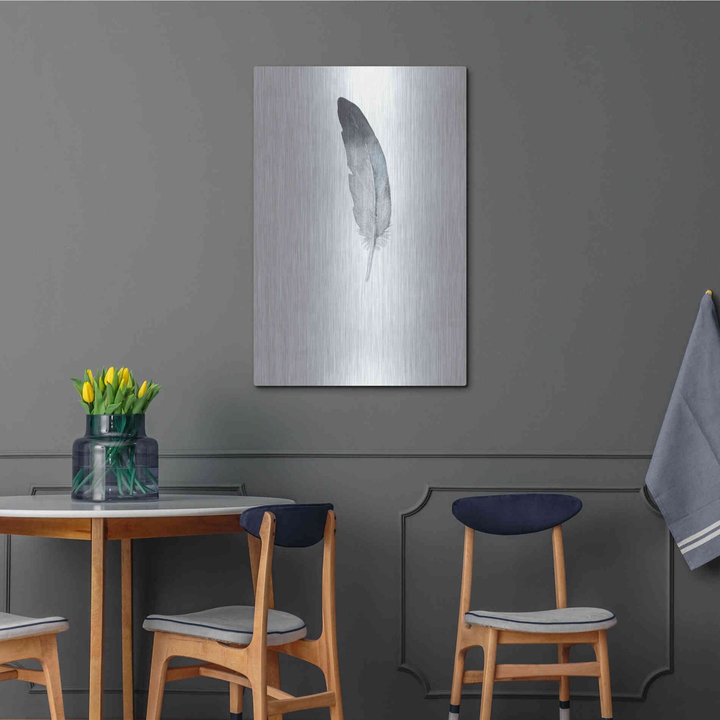 Luxe Metal Art 'Feather 9' by Incado, Metal Wall Art,24x36