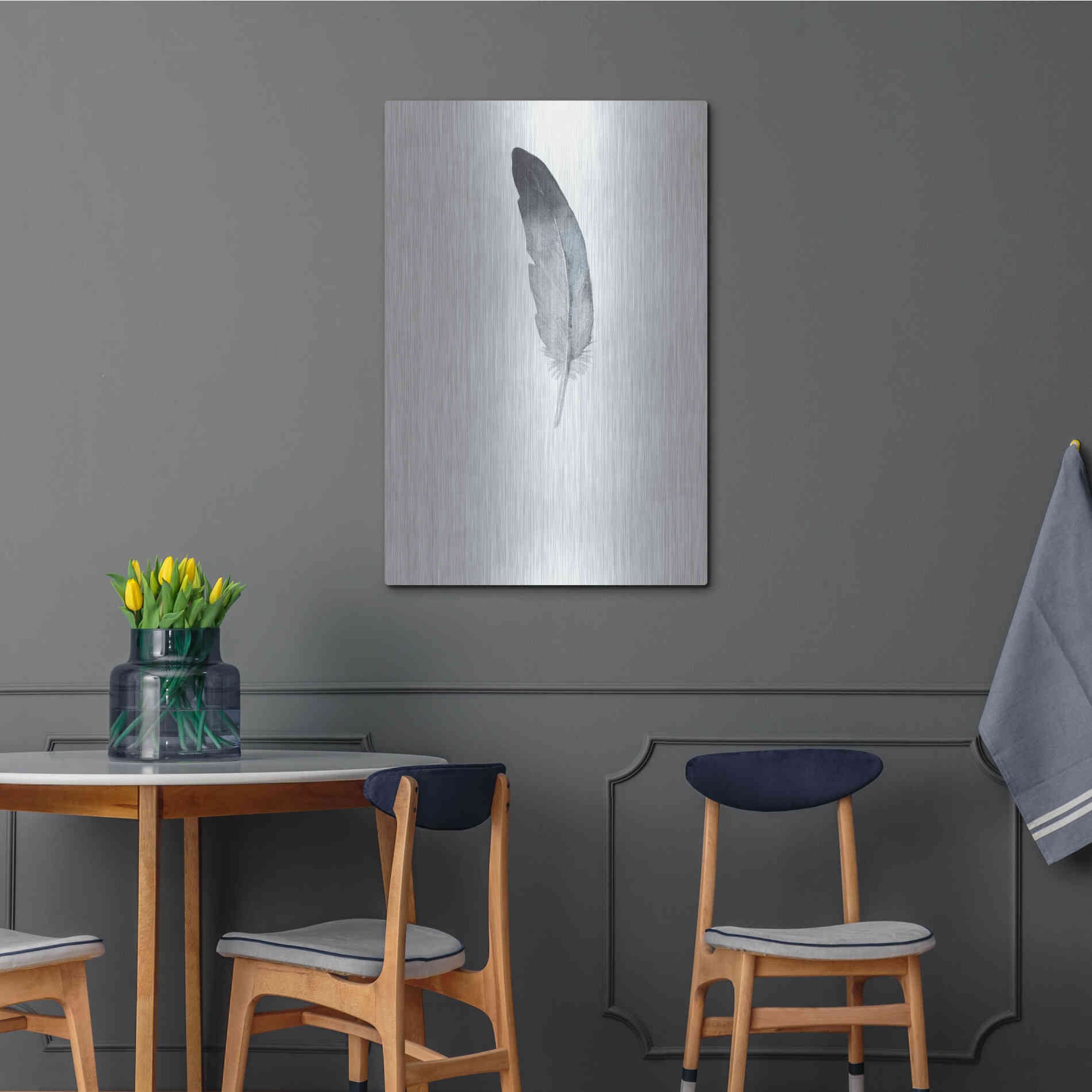 Luxe Metal Art 'Feather 9' by Incado, Metal Wall Art,24x36