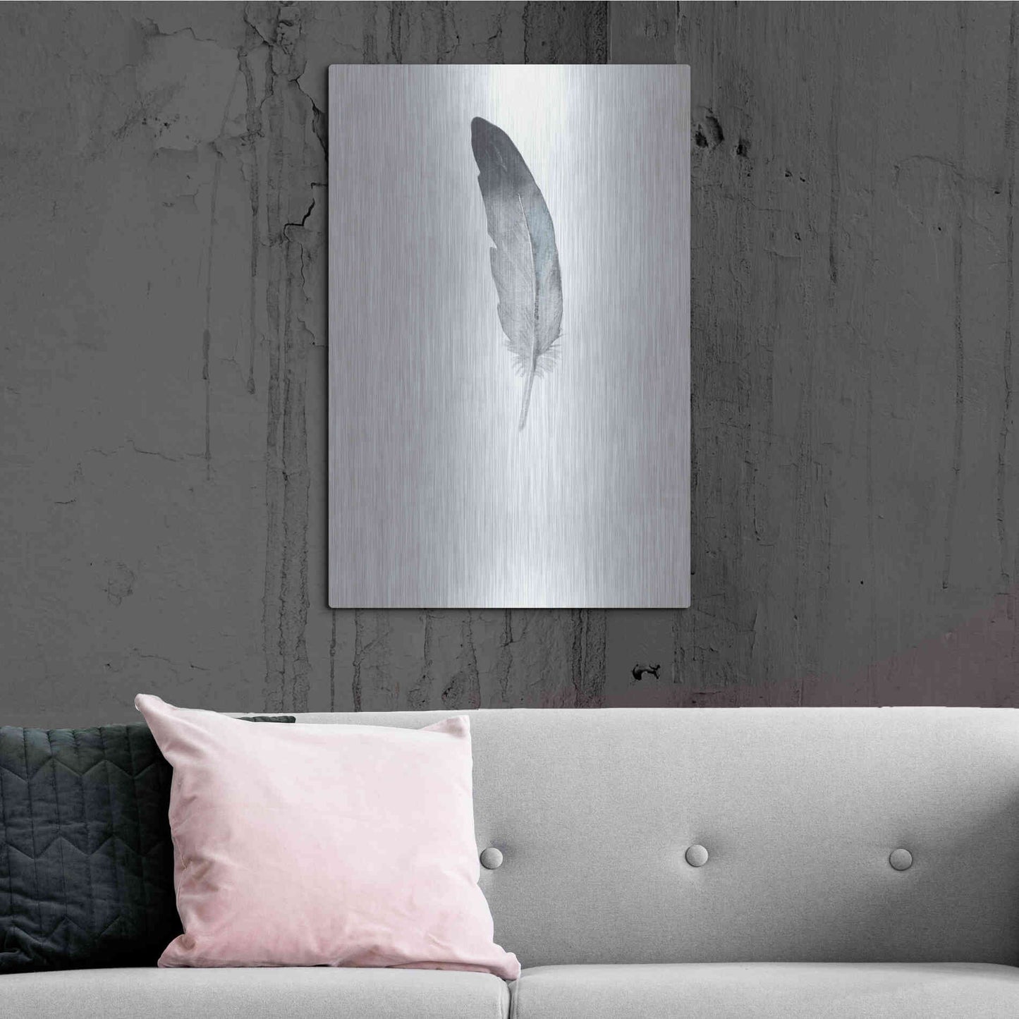 Luxe Metal Art 'Feather 9' by Incado, Metal Wall Art,24x36
