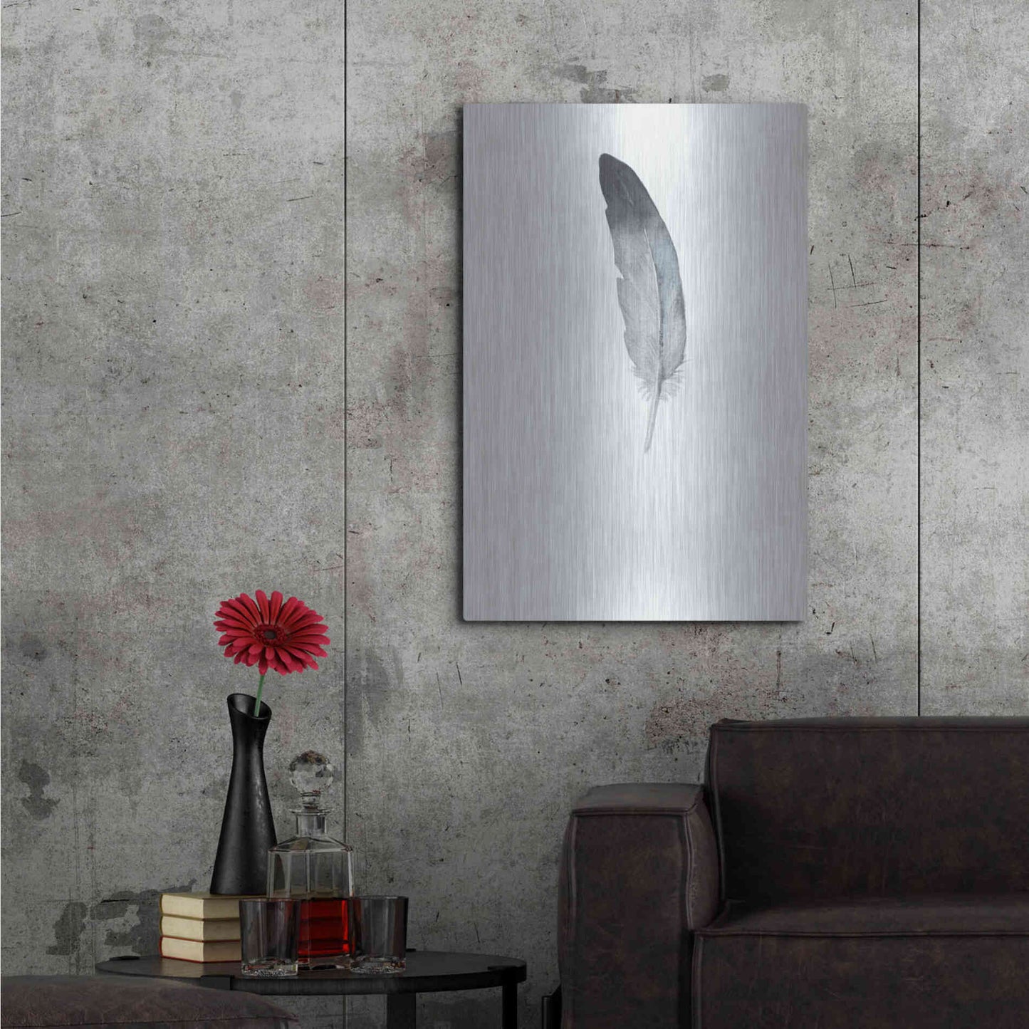 Luxe Metal Art 'Feather 9' by Incado, Metal Wall Art,24x36