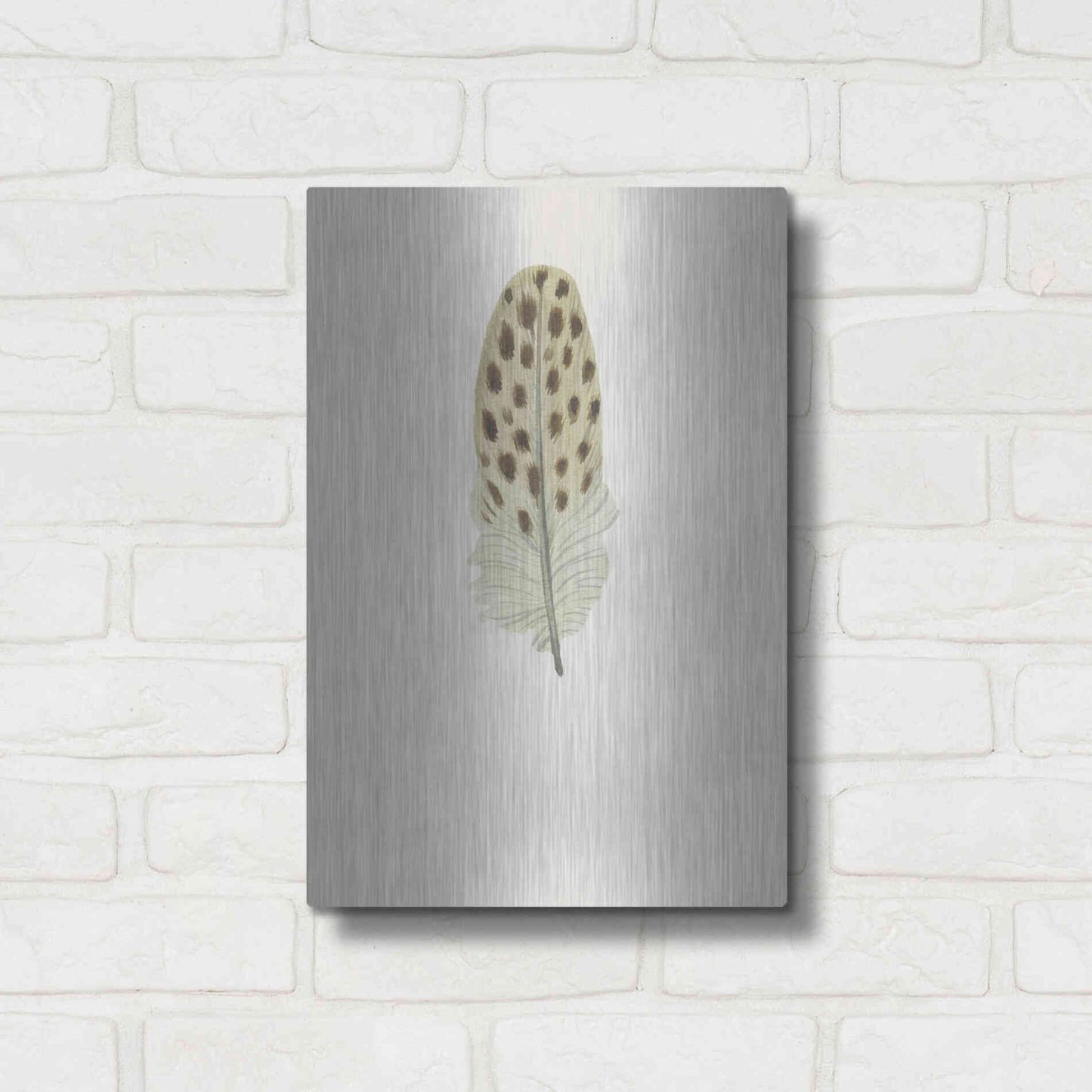 Luxe Metal Art 'Feather 10' by Incado, Metal Wall Art,12x16