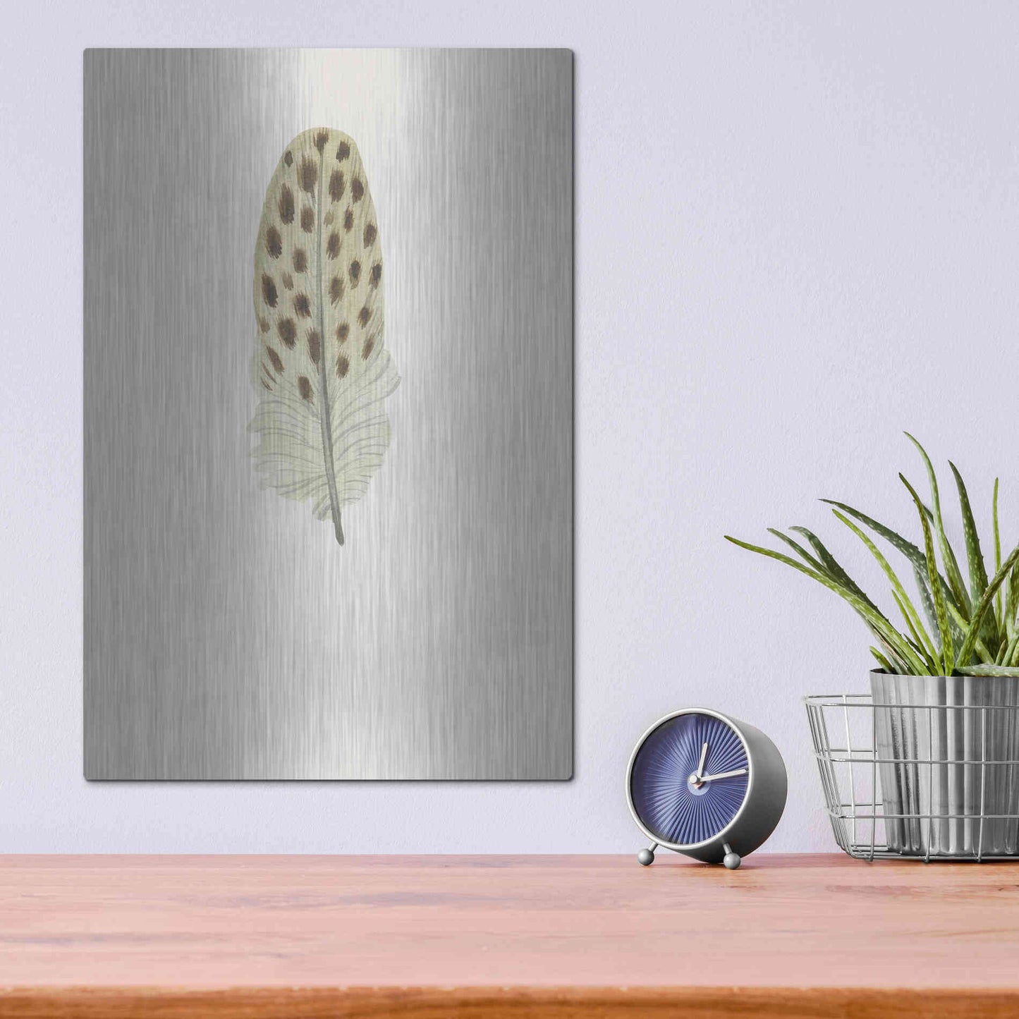 Luxe Metal Art 'Feather 10' by Incado, Metal Wall Art,12x16