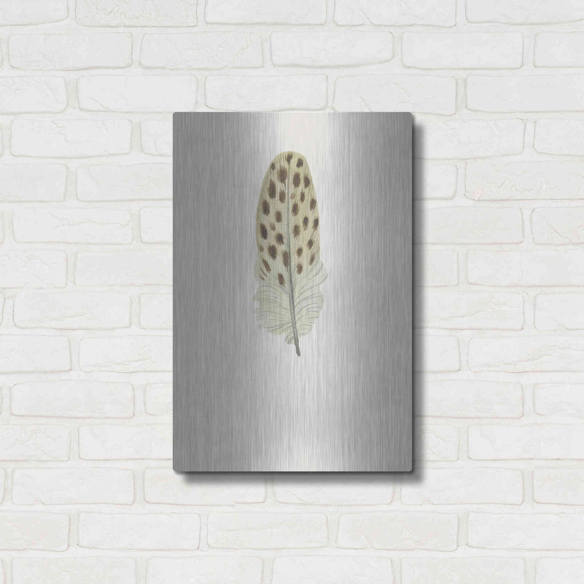 Luxe Metal Art 'Feather 10' by Incado, Metal Wall Art,16x24