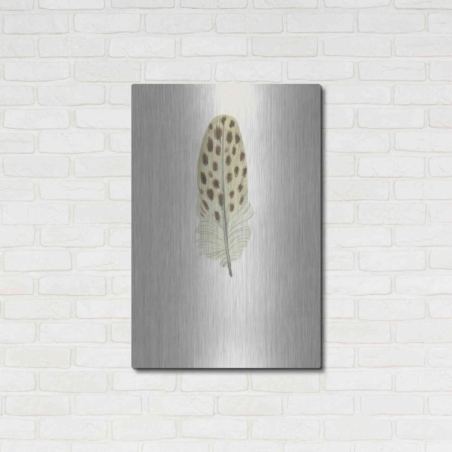 Luxe Metal Art 'Feather 10' by Incado, Metal Wall Art,24x36