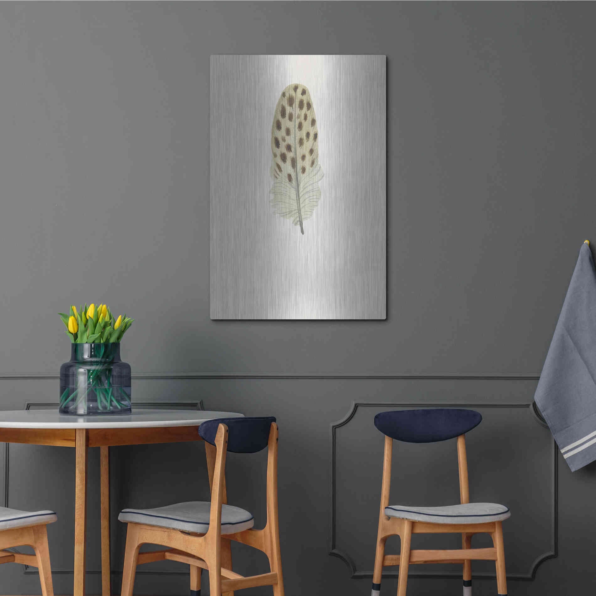 Luxe Metal Art 'Feather 10' by Incado, Metal Wall Art,24x36