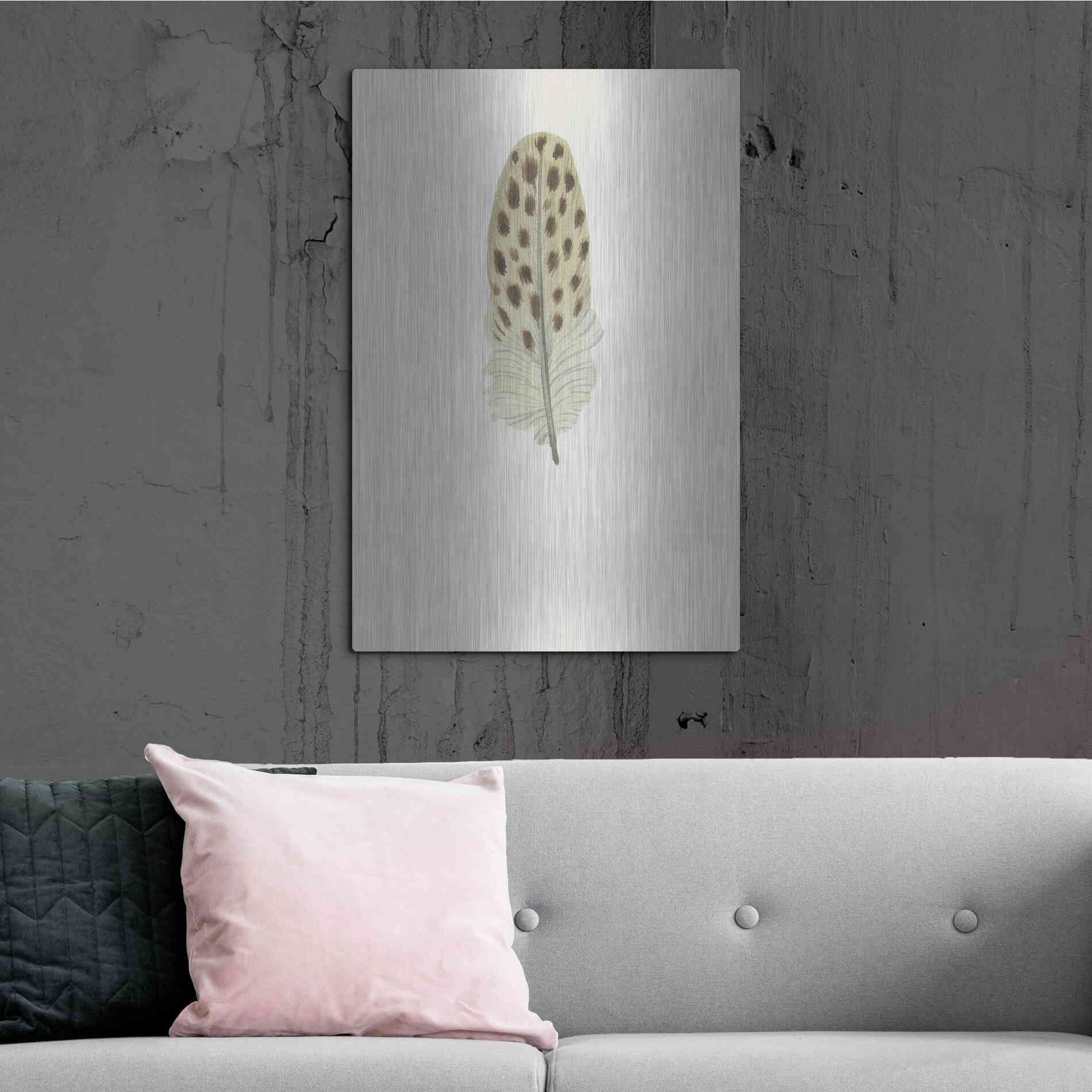 Luxe Metal Art 'Feather 10' by Incado, Metal Wall Art,24x36