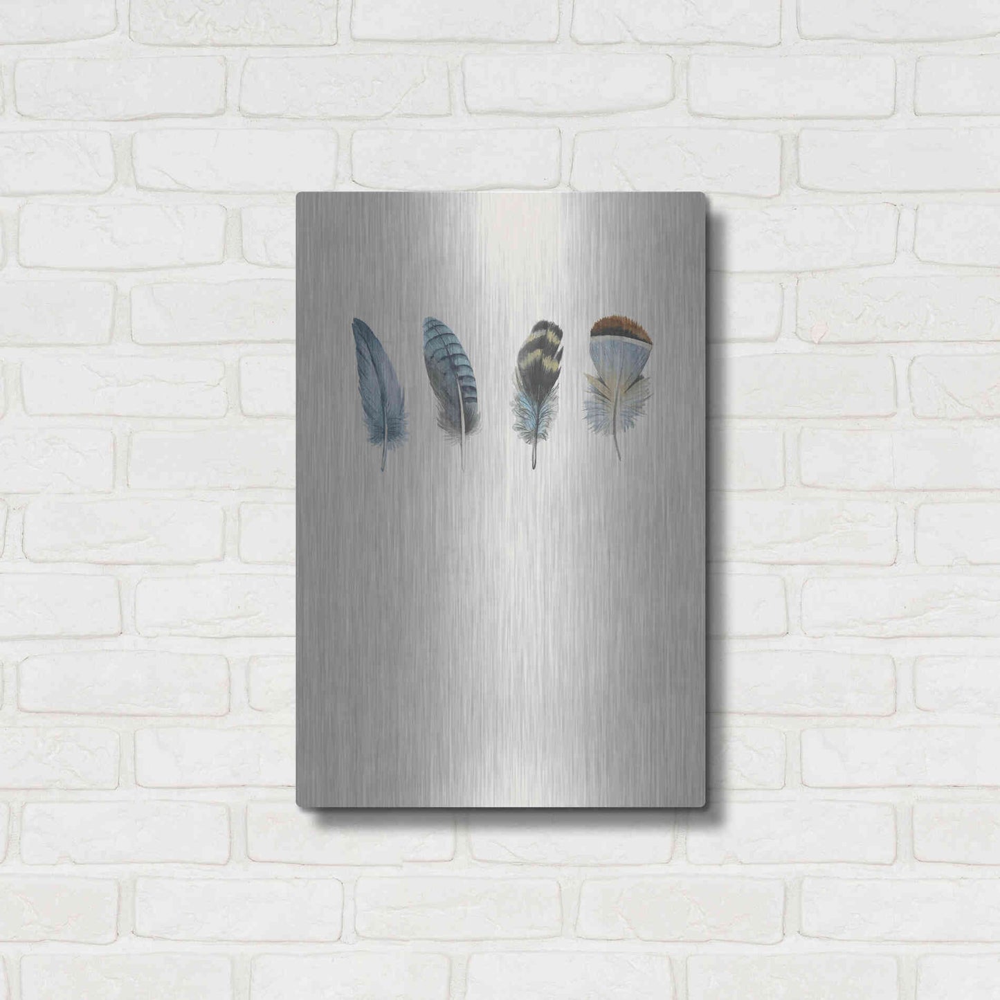 Luxe Metal Art 'Feather 11' by Incado, Metal Wall Art,16x24