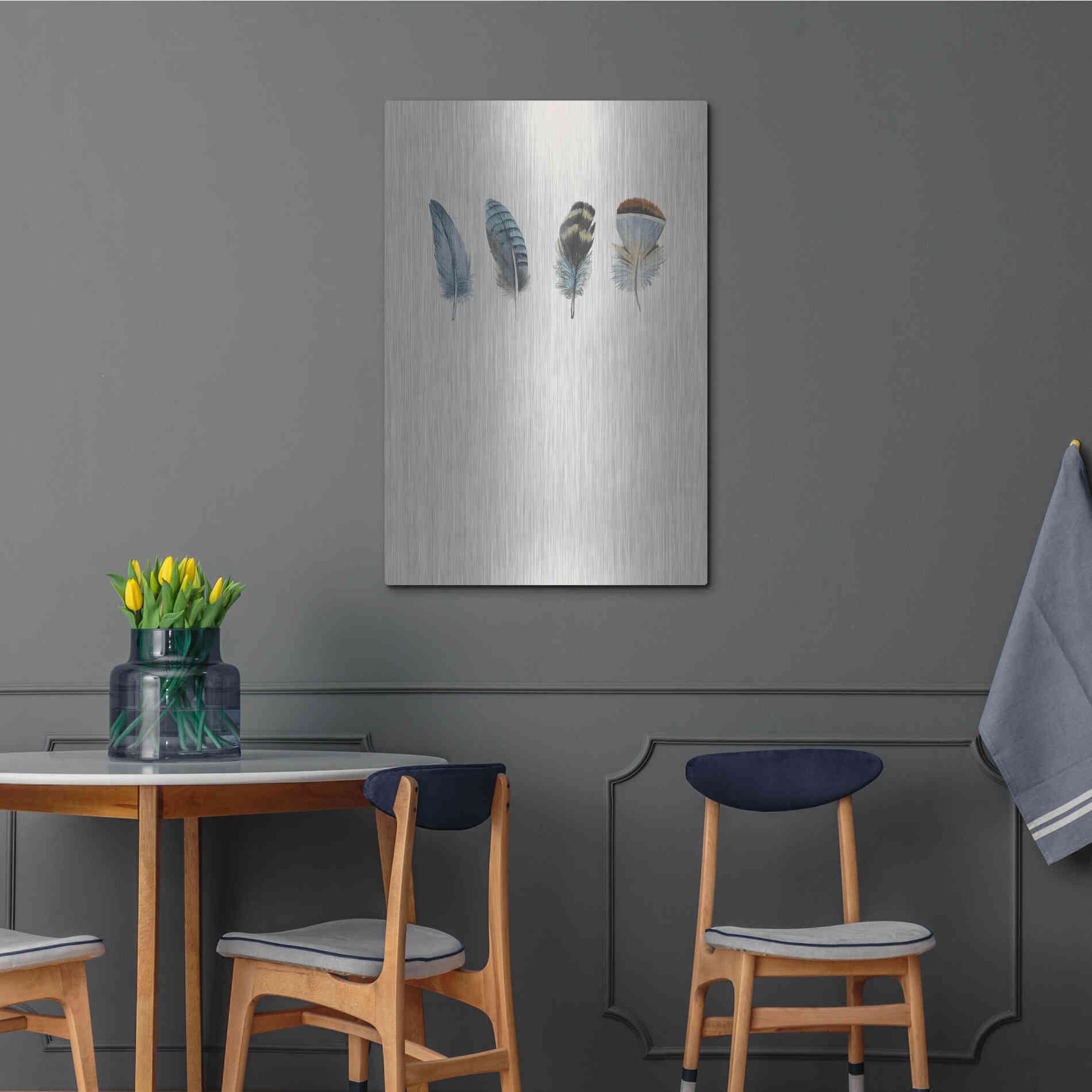 Luxe Metal Art 'Feather 11' by Incado, Metal Wall Art,24x36