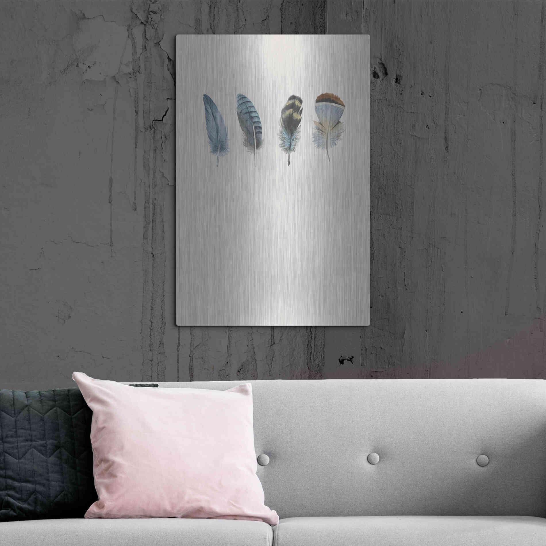 Luxe Metal Art 'Feather 11' by Incado, Metal Wall Art,24x36