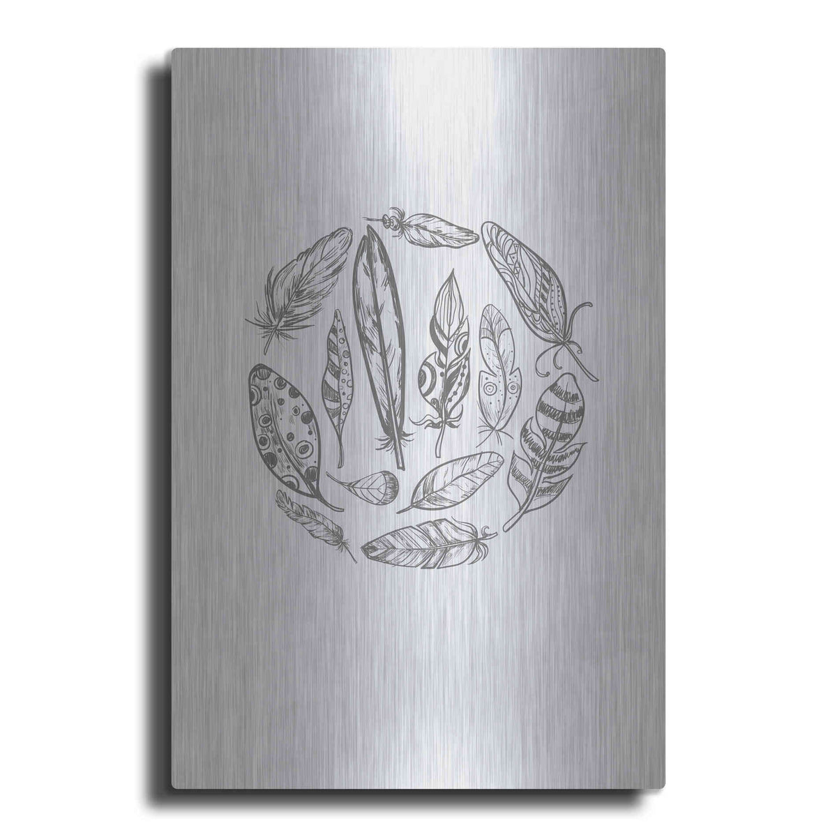 Luxe Metal Art 'Feather Circle' by Incado, Metal Wall Art