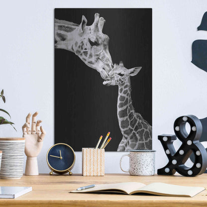 Luxe Metal Art 'First Love - Giraffe' by Incado, Metal Wall Art,12x16