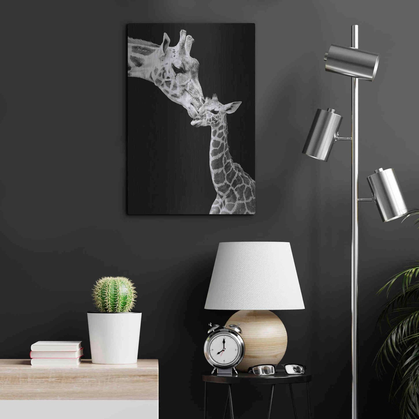 Luxe Metal Art 'First Love - Giraffe' by Incado, Metal Wall Art,16x24