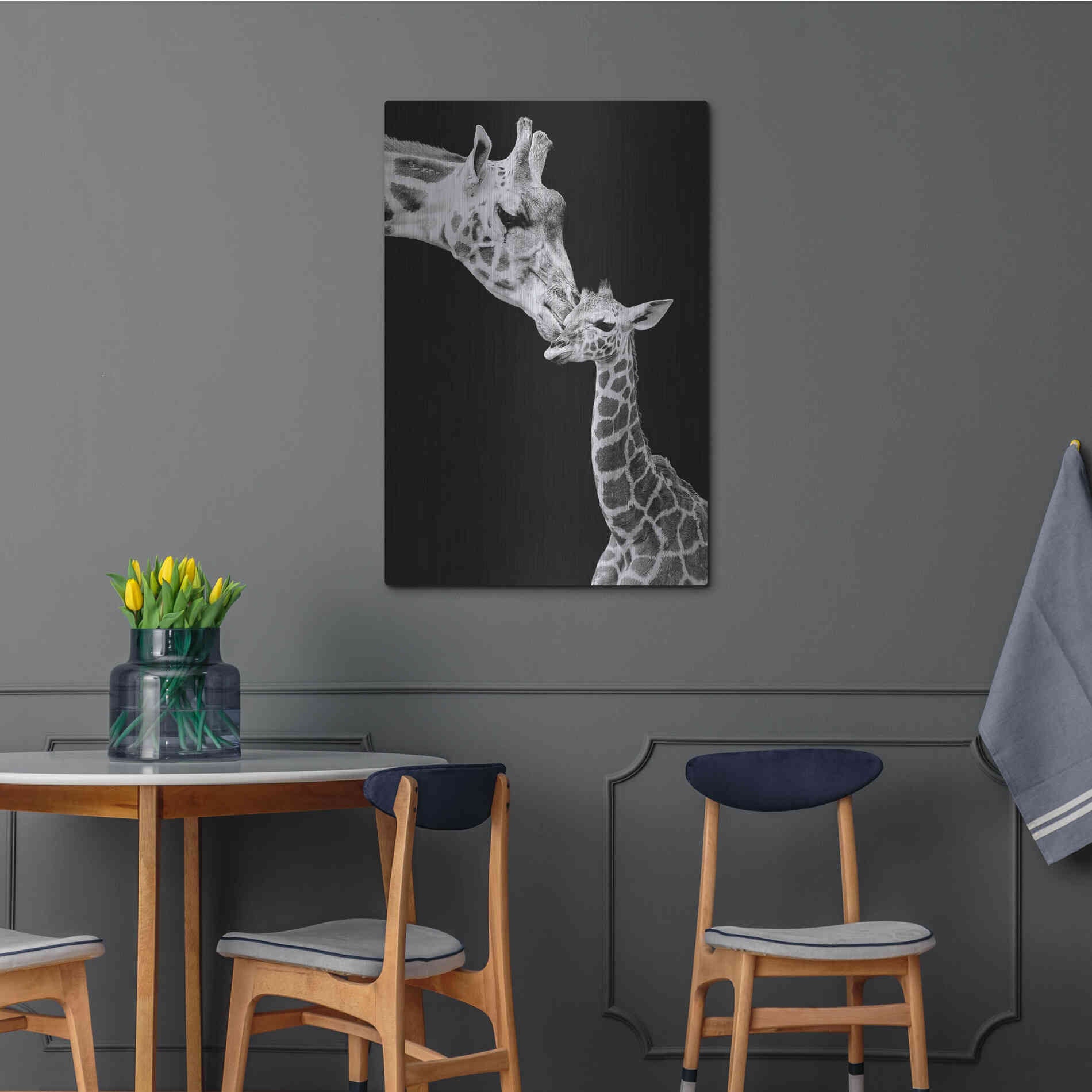 Luxe Metal Art 'First Love - Giraffe' by Incado, Metal Wall Art,24x36