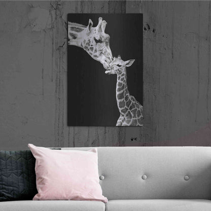 Luxe Metal Art 'First Love - Giraffe' by Incado, Metal Wall Art,24x36