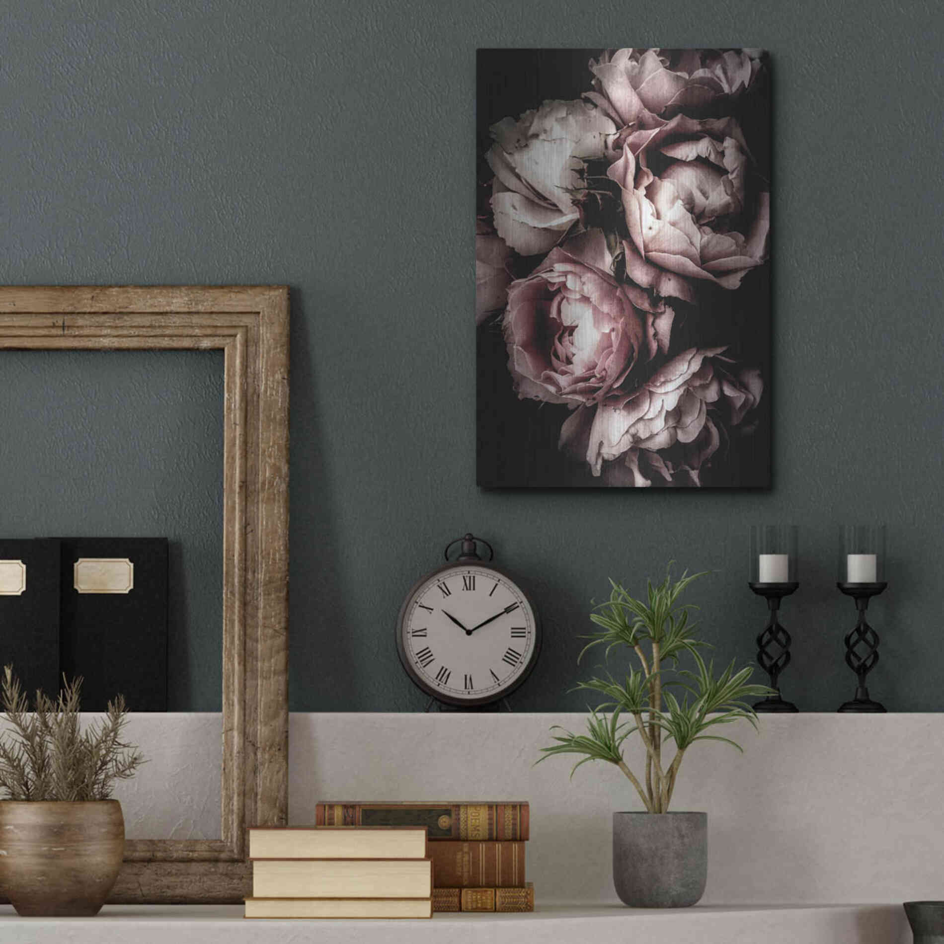 Luxe Metal Art 'Floral 30' by Incado, Metal Wall Art,12x16