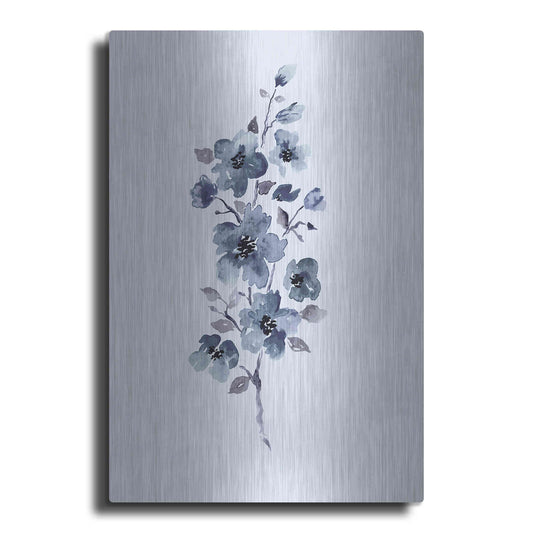 Luxe Metal Art 'Floral Blue' by Incado, Metal Wall Art