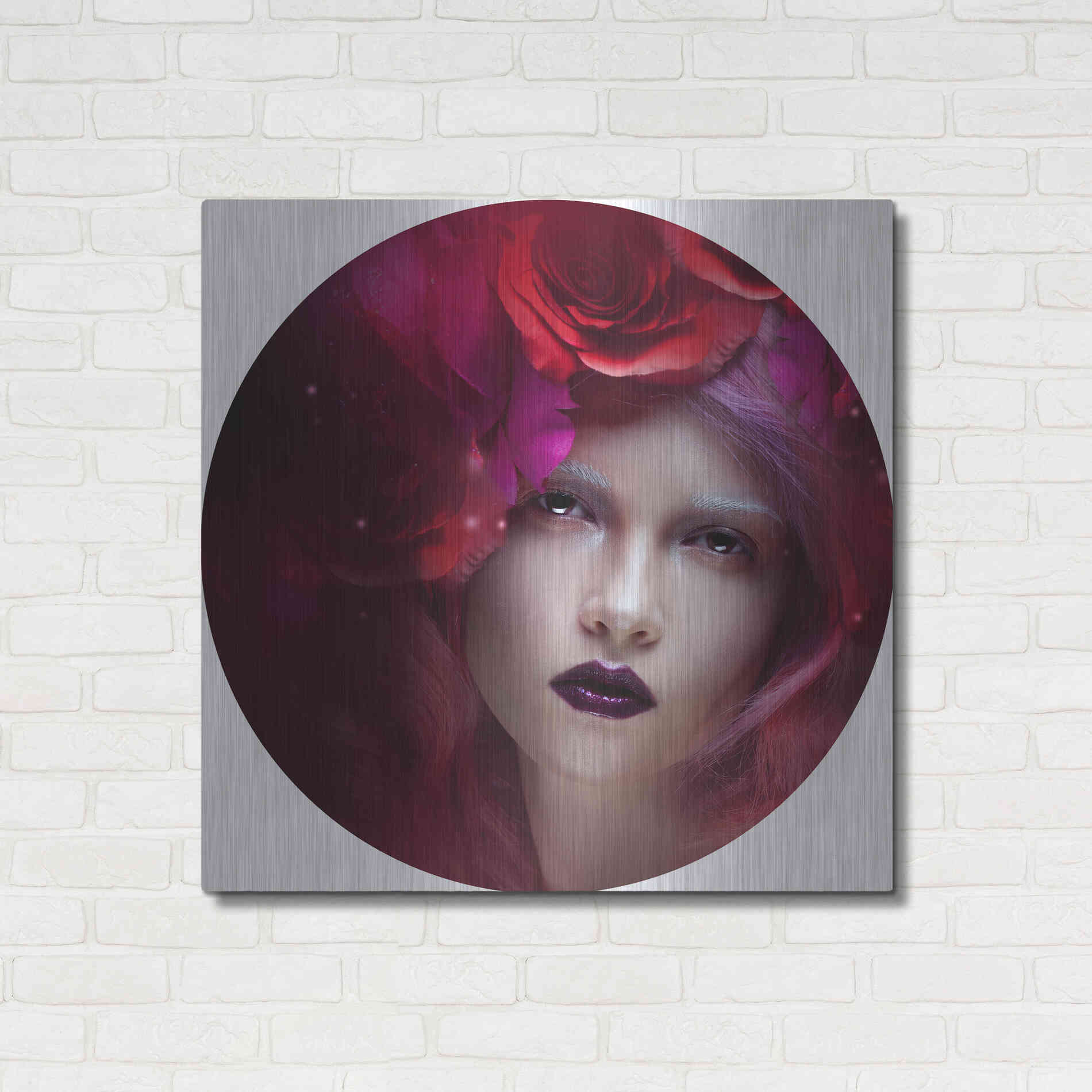 Luxe Metal Art 'Flower Girl' by Incado, Metal Wall Art,36x36