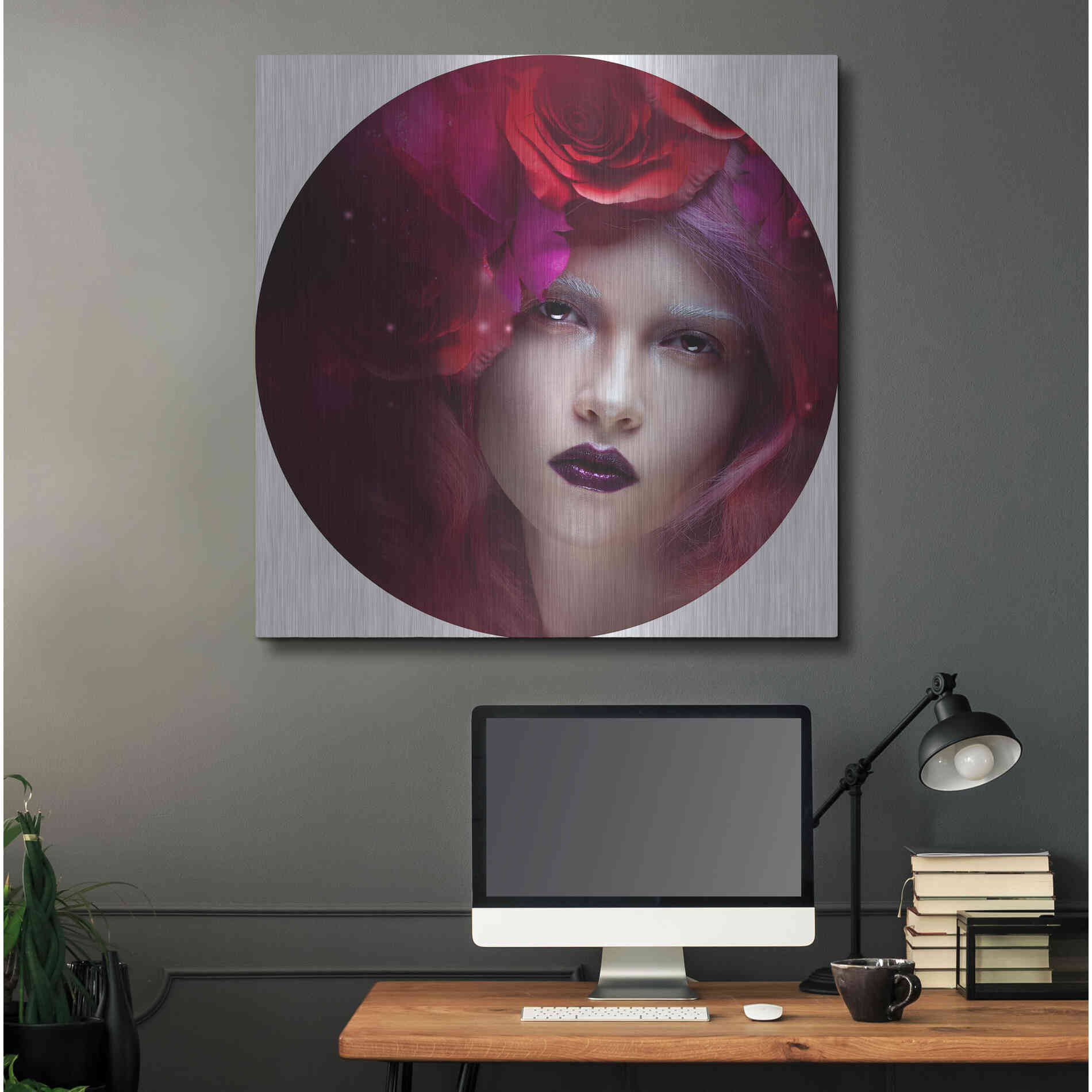 Luxe Metal Art 'Flower Girl' by Incado, Metal Wall Art,36x36