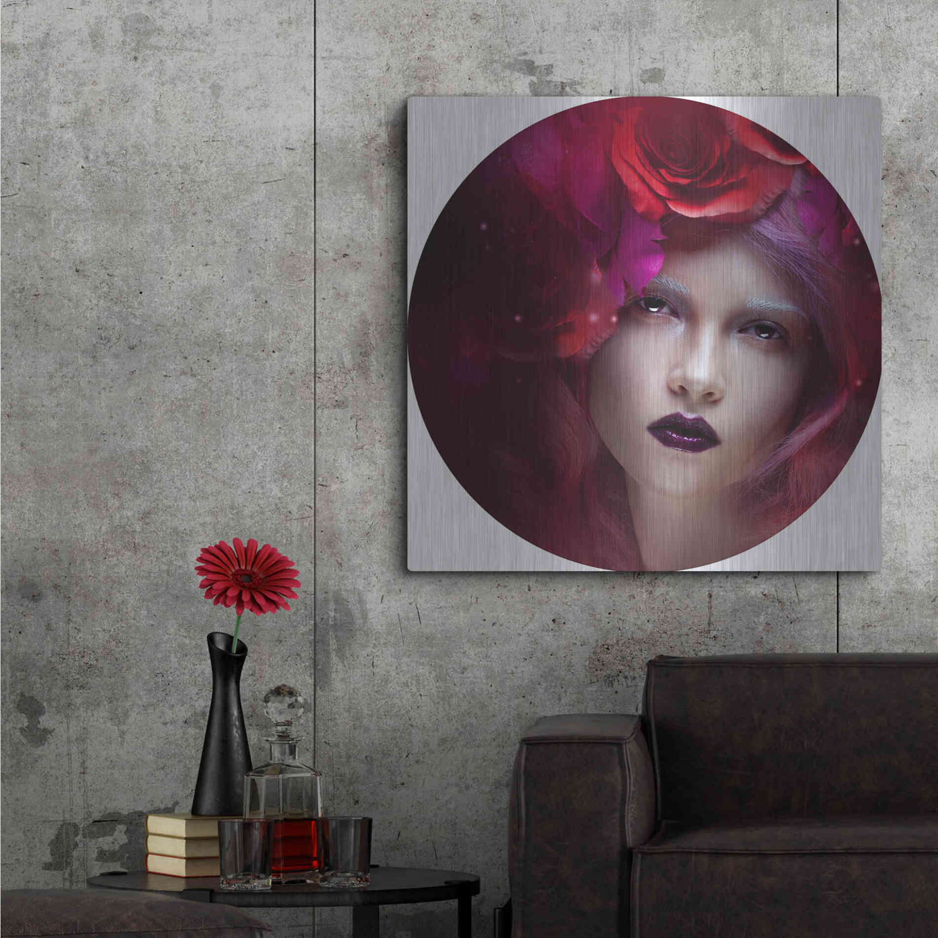 Luxe Metal Art 'Flower Girl' by Incado, Metal Wall Art,36x36