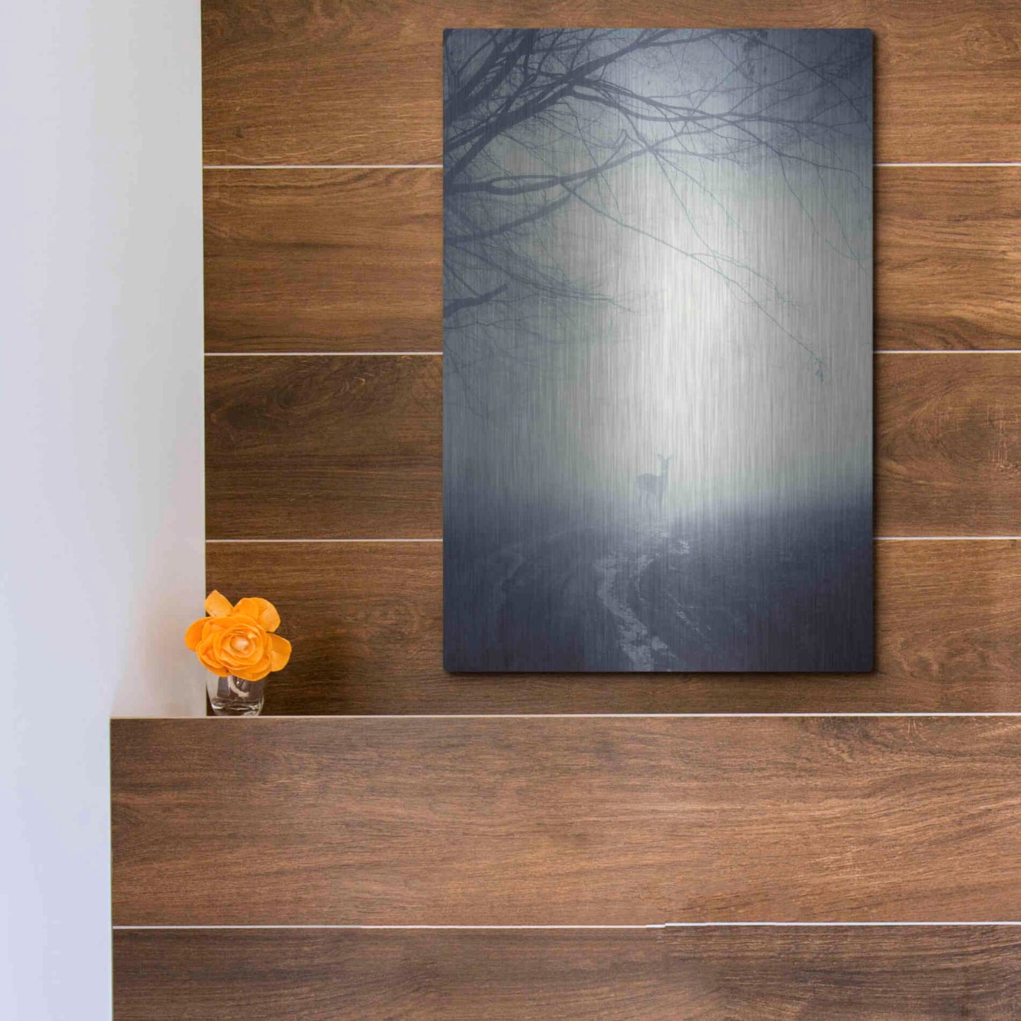 Luxe Metal Art 'Foggy Morning Hike' by Incado, Metal Wall Art,12x16